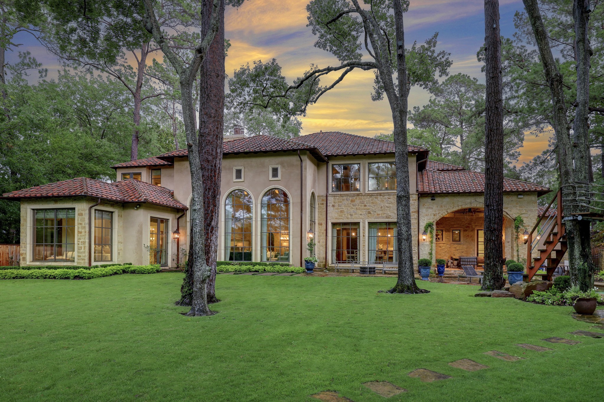 Exterior view displaying the exceptional backyard.