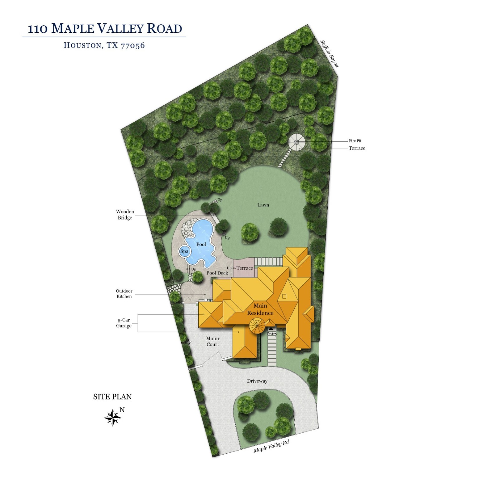 Site plan of the expansive lot
