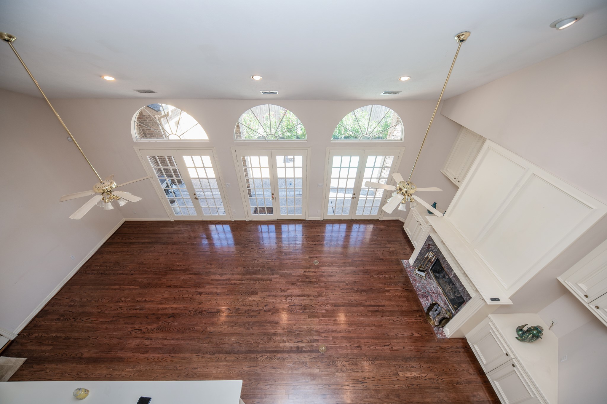 View from upstairs game room. Stunning wood floors!