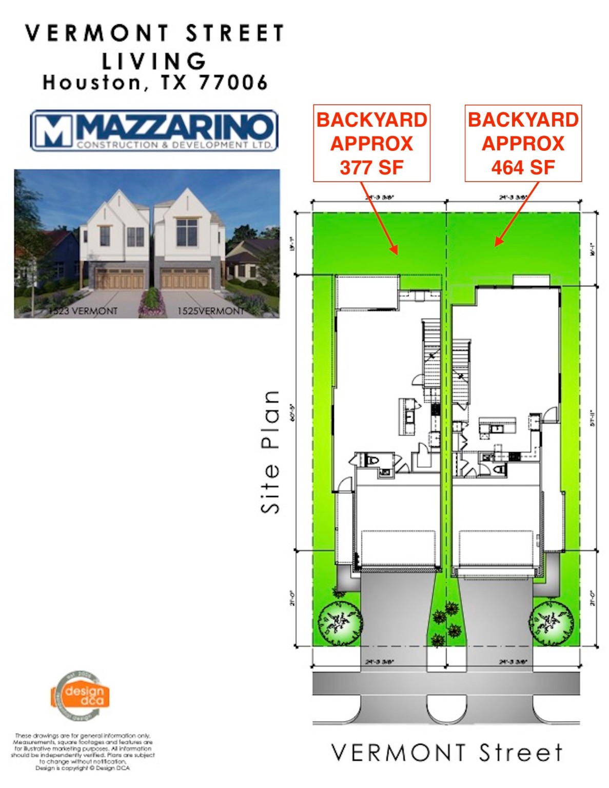 Please be aware that these plans are the property of the architect/builder designer that designed them not DUX Realty, Mazzarino Construction or 1523 VERMONT LLC and are protected from reproduction and sharing under copyright law. These drawing are for general information only. Measurements, square footages and features are for illustrative marketing purposes. All information should be independently verified. Plans are subject to change without notification.