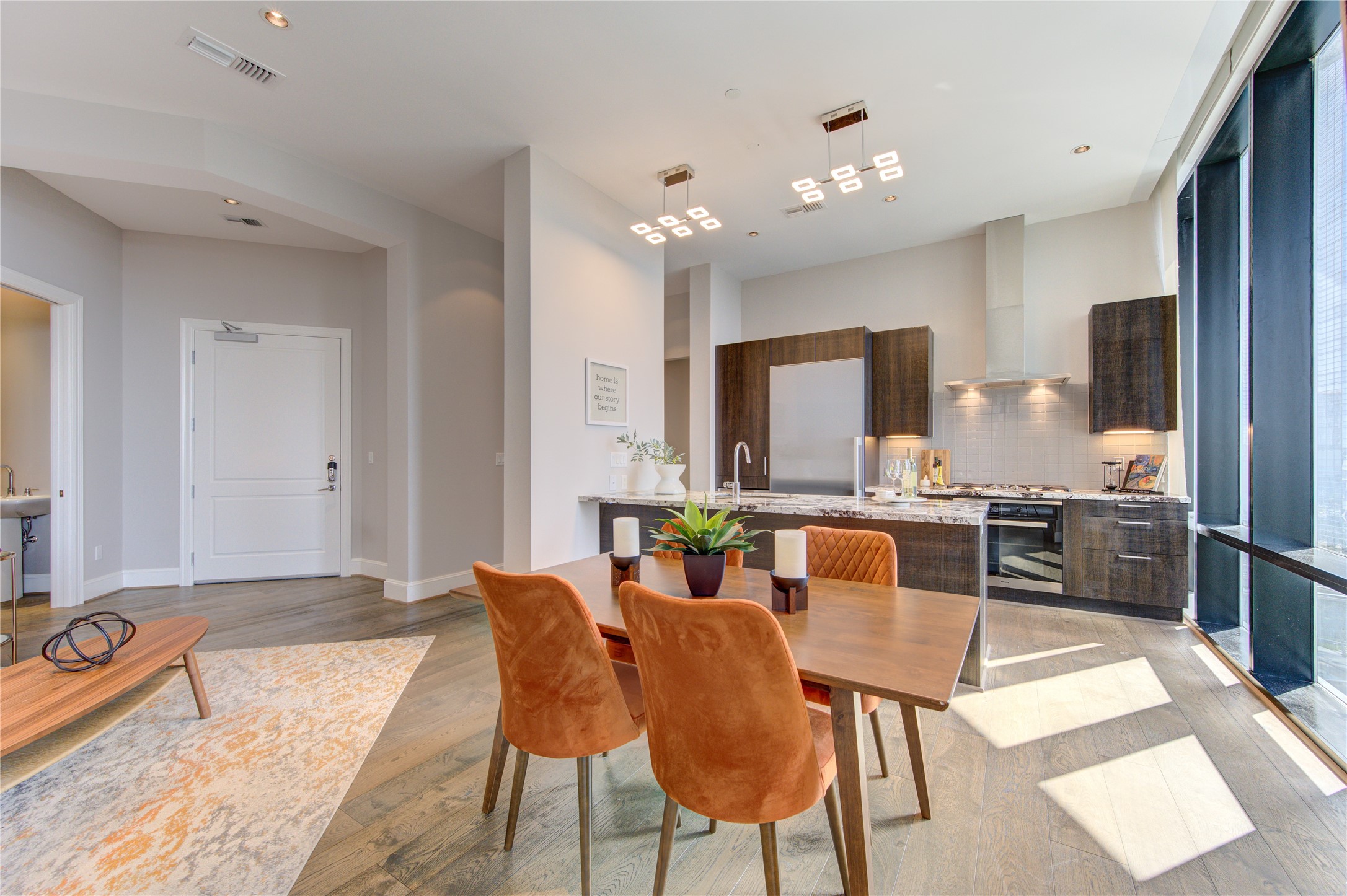 Entertain in style with this gorgeous kitchen open to a formal dining room.