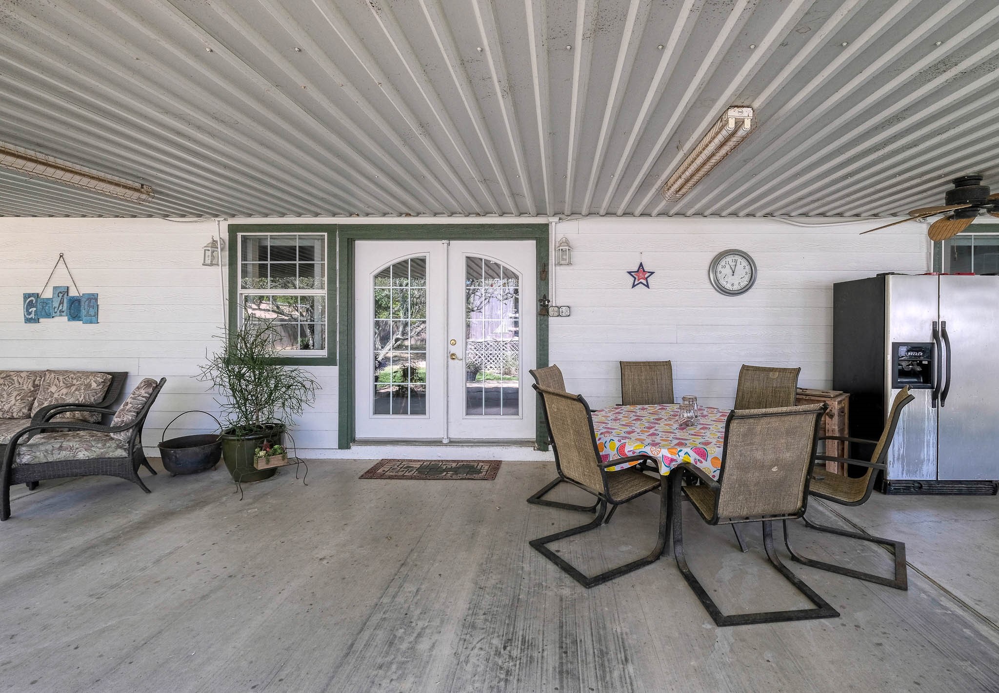 Enjoy relaxing on the 12x64 covered rear patio.