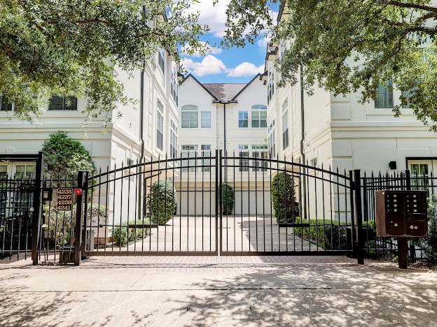 Home is located in a gated community in the River Oaks District.
