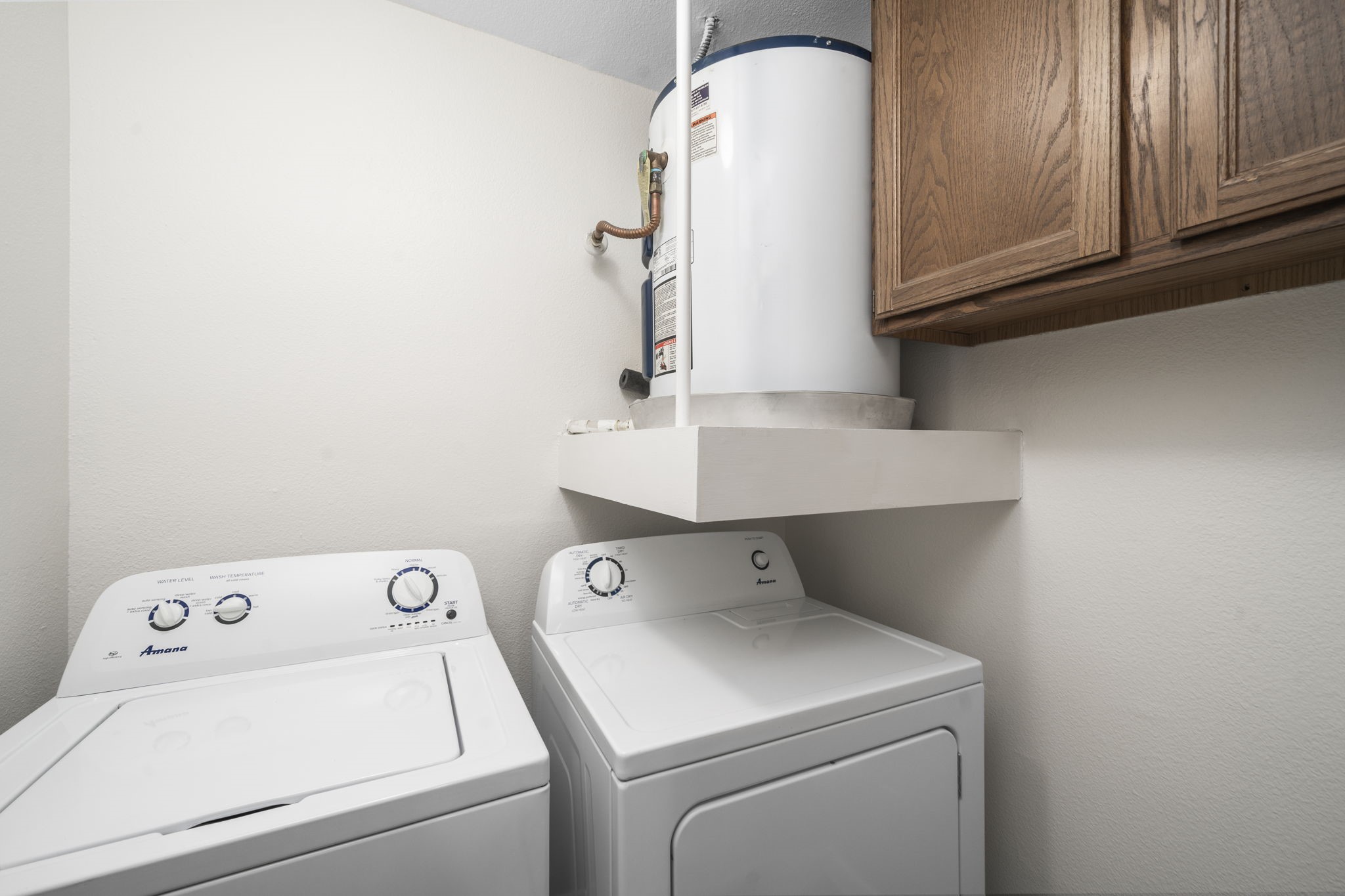 Additionally, the unit comes complete with a full-sized washer and dryer set for your convenience.