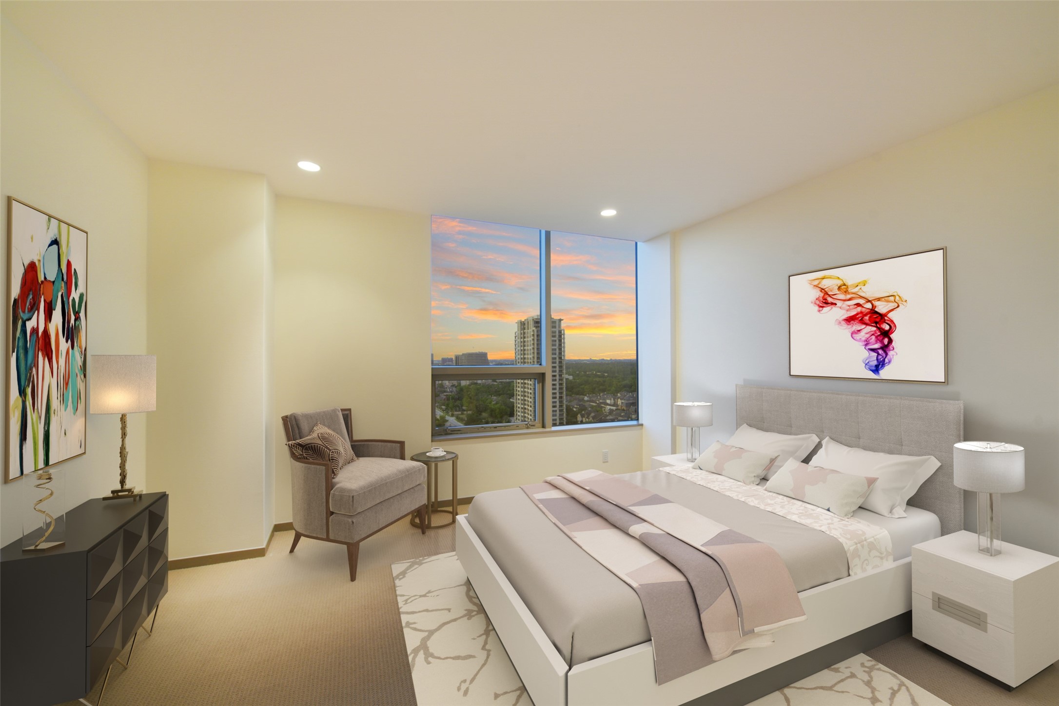 Spacious secondary bedroom with incredible views! Virtually staged.