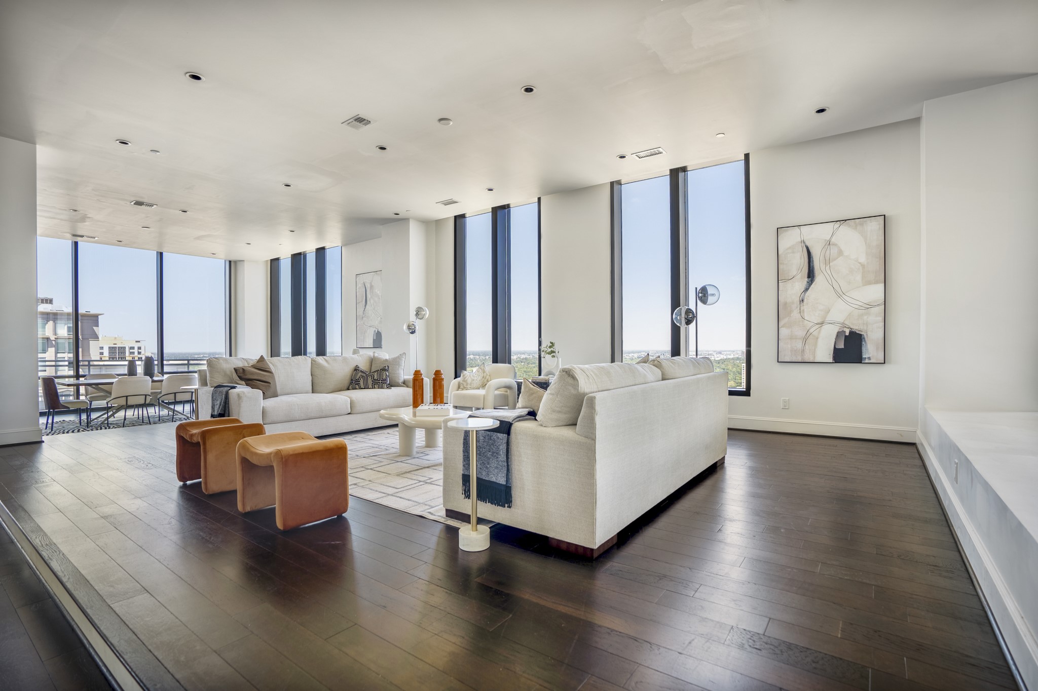 Gleaming, well-crafted floors can be found throughout the penthouse.




