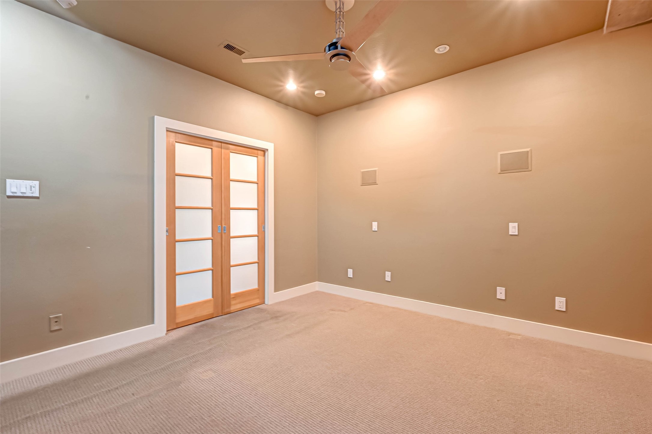 Double pocket doors for privacy.