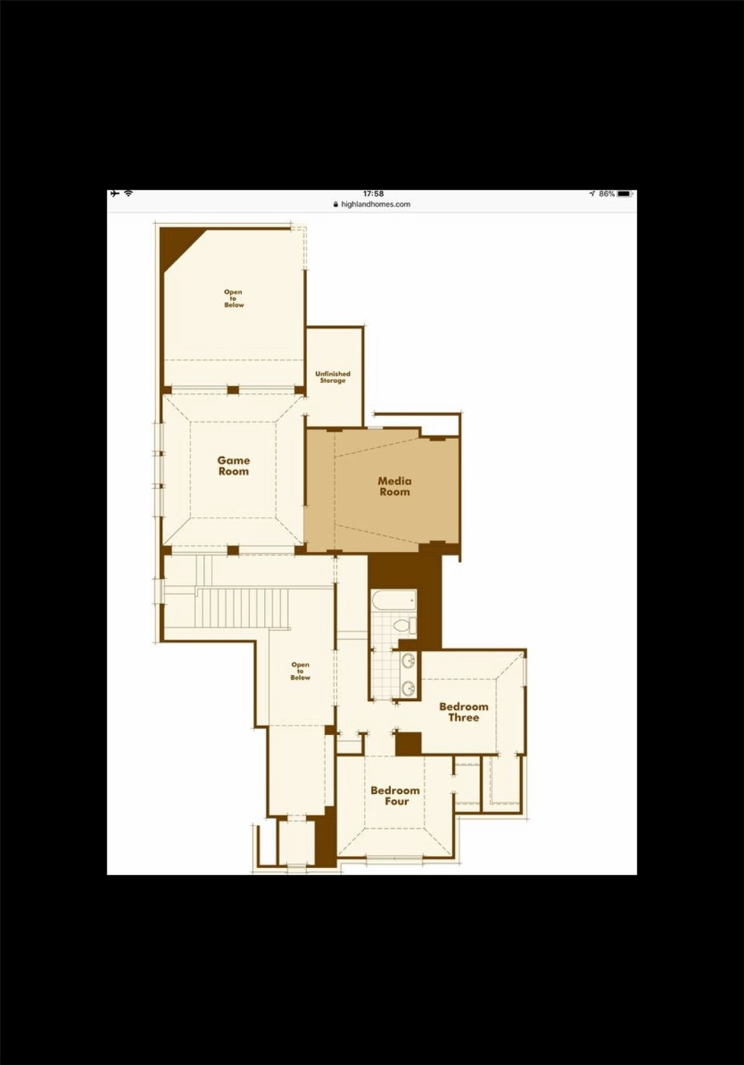 Upstairs Highland Homes Plan #535