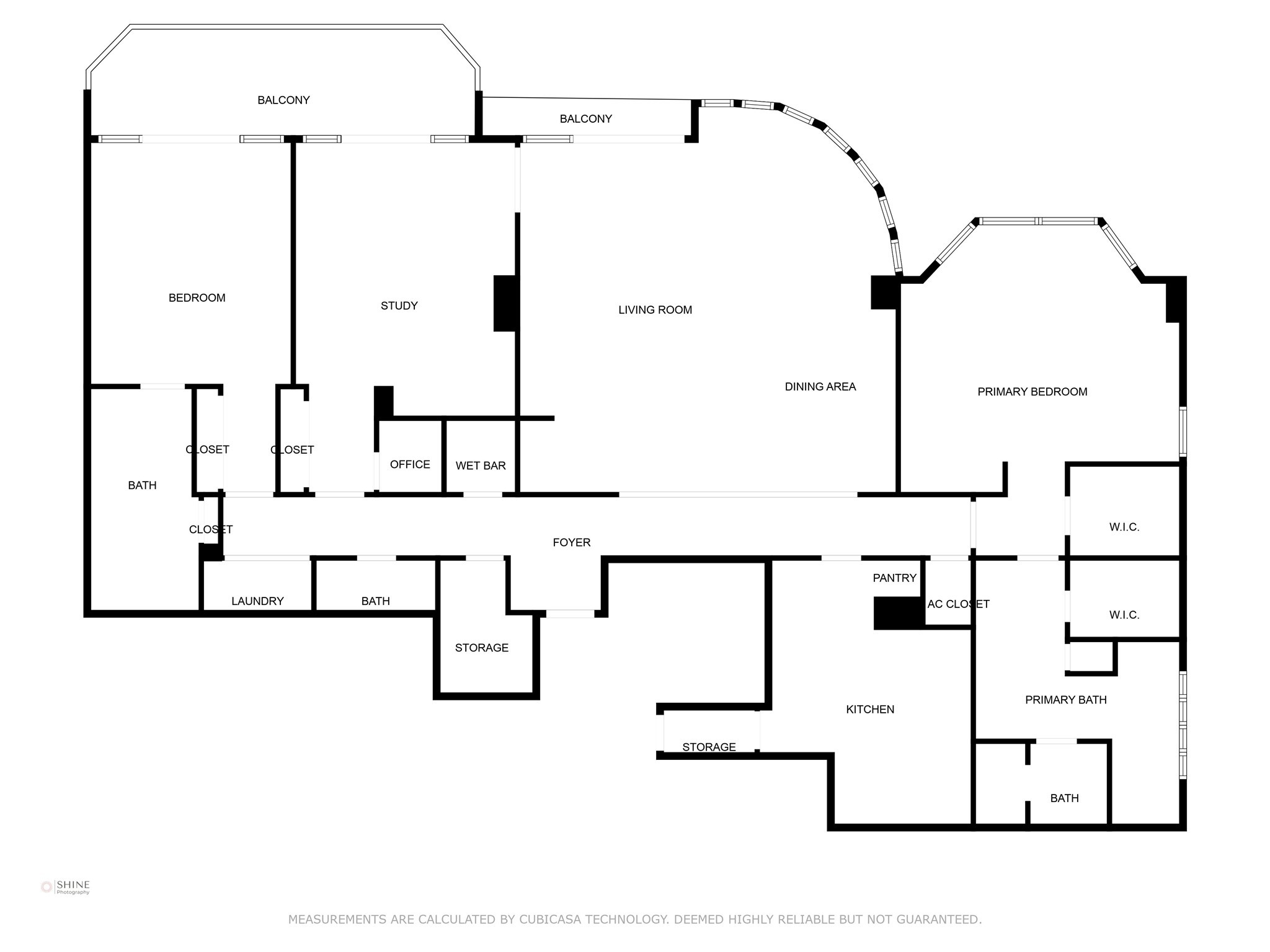 Floor Plan of unit 7E in The Tealstone.
