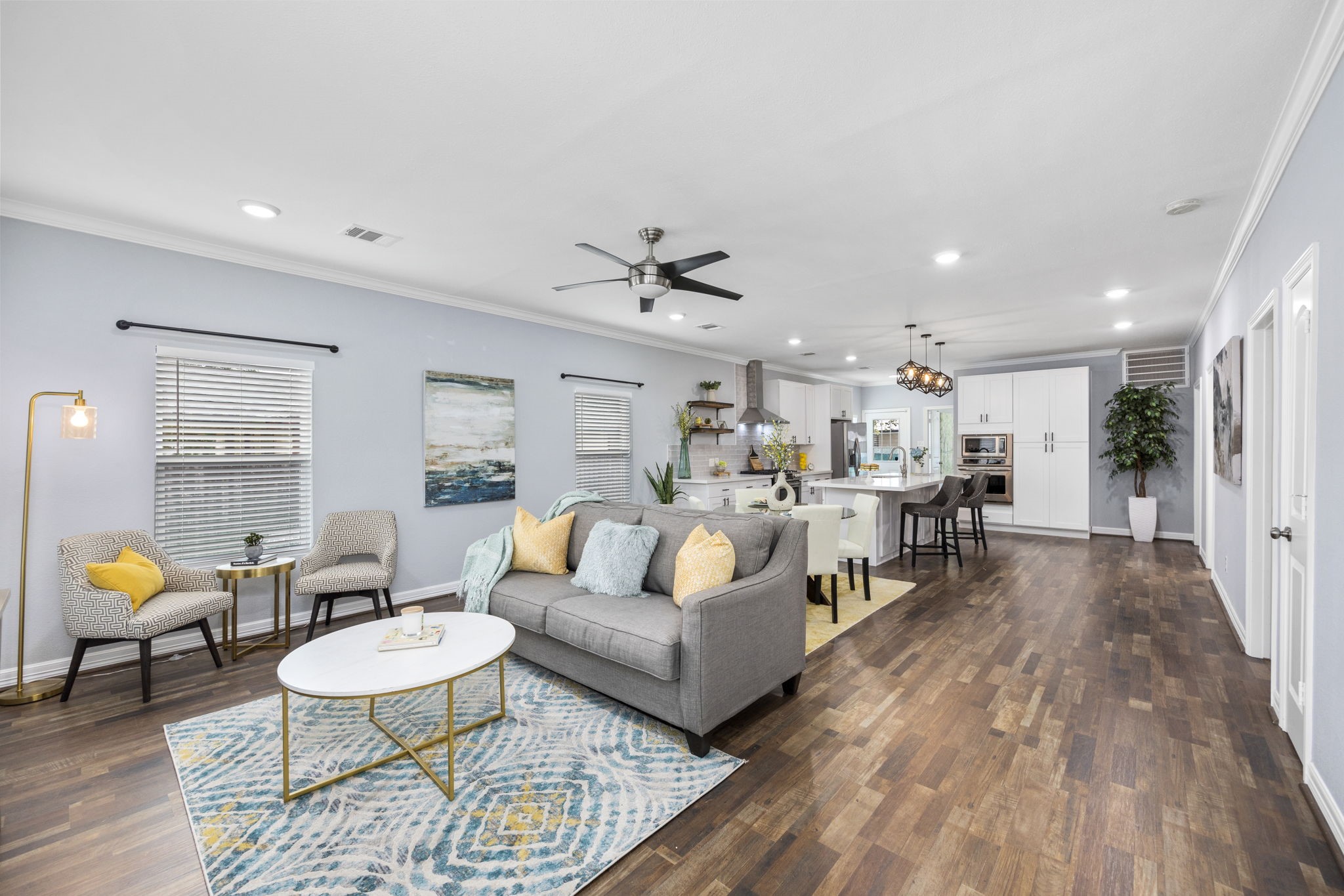 All of your main areas flow seamlessly together throughout this light and bright floor plan