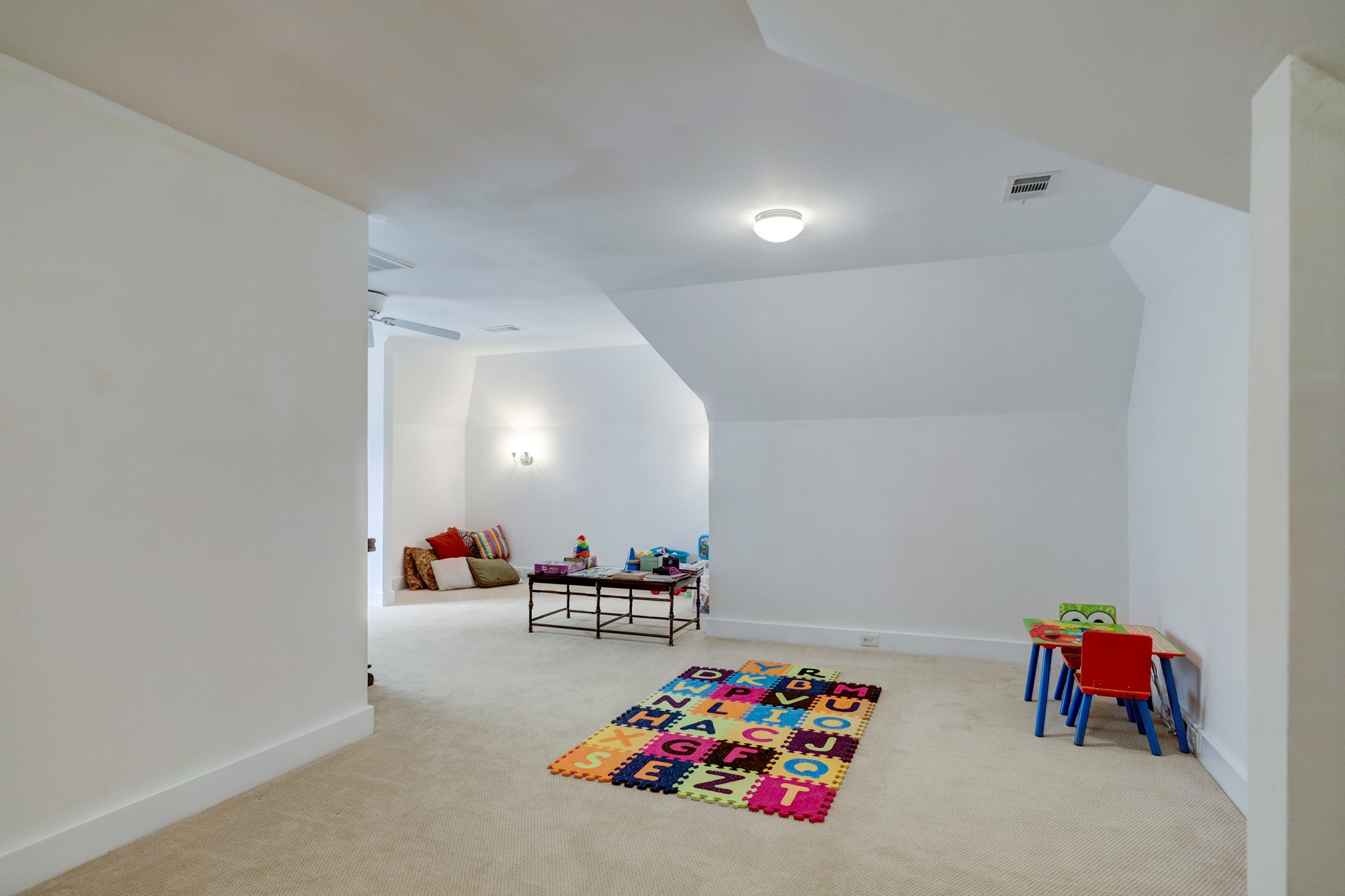 Located on the third floor is bonus space galore. Use it as a playroom, workout space, home office, media room...the possibilities are endless.