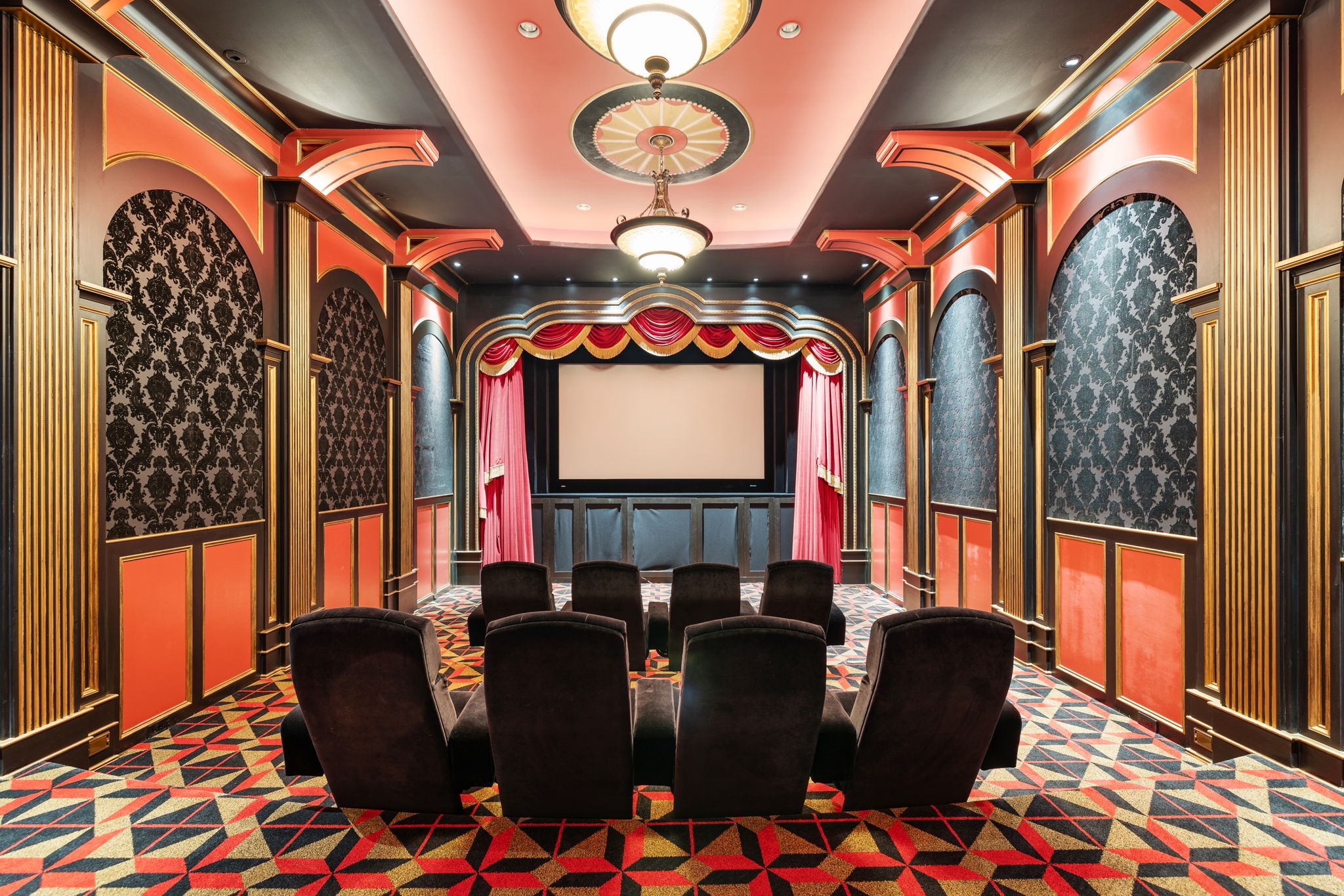 The Majestic Movie Theatre includes a recently updated 4K-HD Projector system and crystal clear sound.  Let the world disappear while you are enthralled by the latest thriller, weepy from the latest romance, or falling off the recliner laughing with the latest slapstick comedy film.
