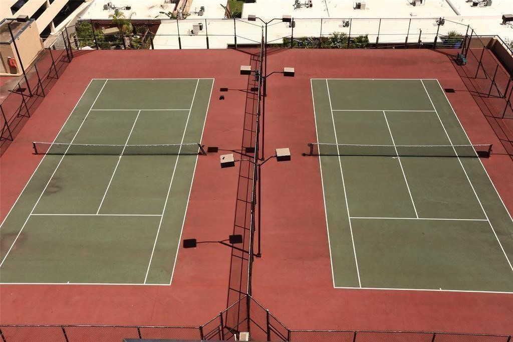 Two Tennis Courts Roof Top Over Garage