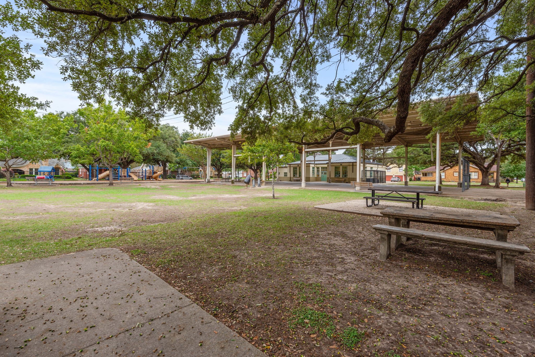 Proctor Plaza park, sitting directly across the street from the home is a Norhill staple and includes a large covered pavilion, benches, beautiful trees, and so much more!