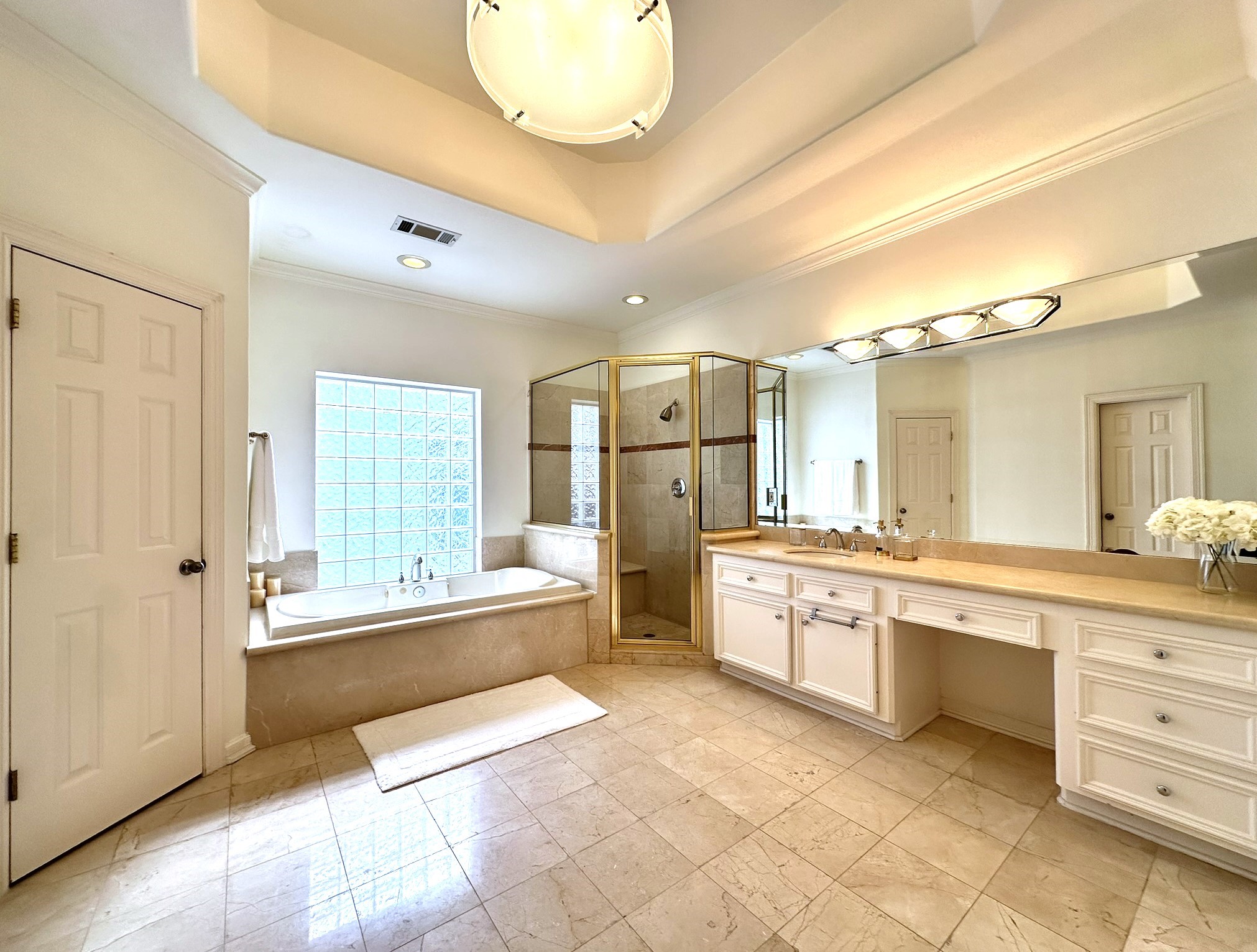 Large Primary Bathroom with Double Vanity