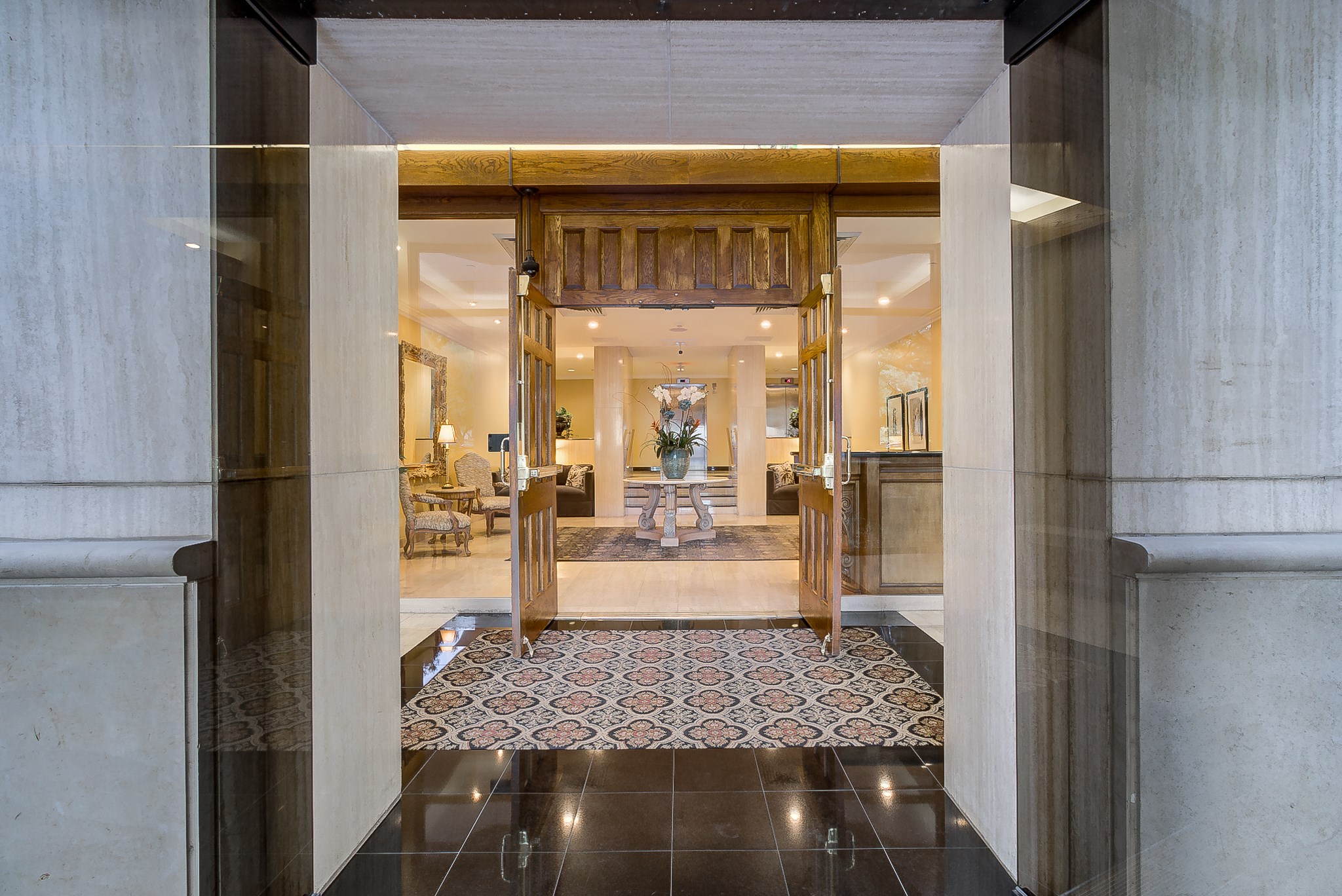 Entrance to building lobby