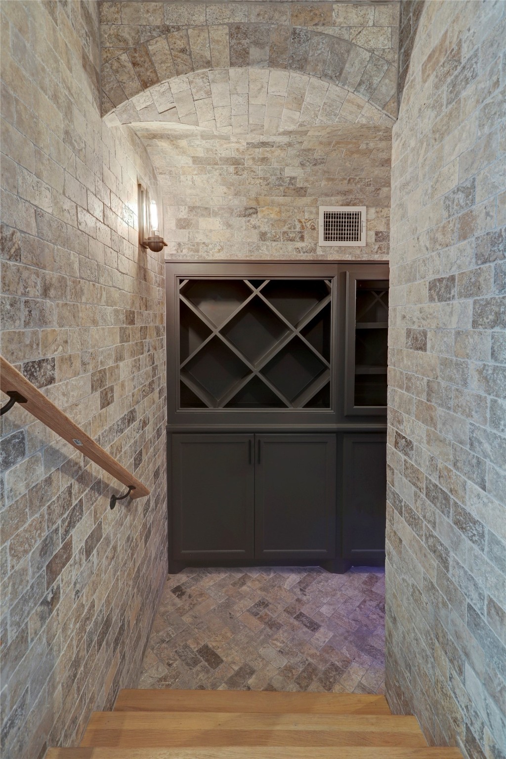 wine cellar in recent Wood Custom Homes completion.
