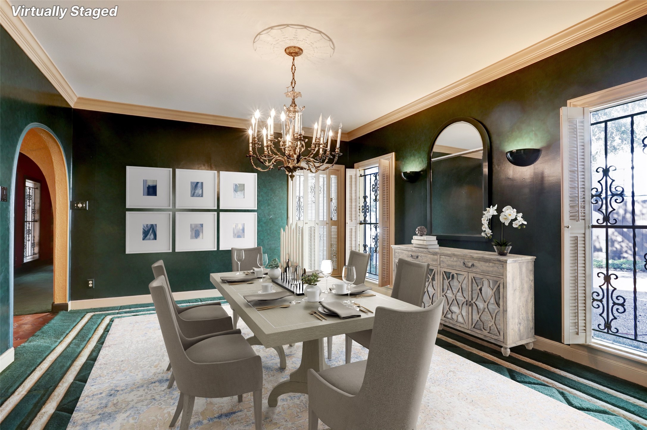 Virtually staged. Formal Dining Room allows direct access to the Kitchen for ease of entertaining.