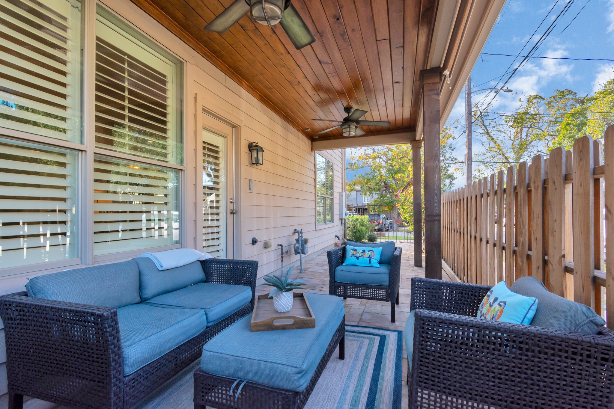 Step outside and immerse yourself in the this captivating side yard space.