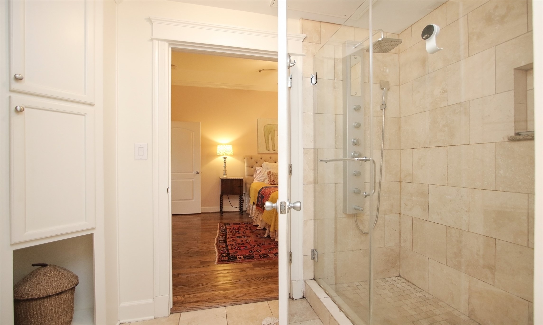 Enormous shower with rain head for a wonderful spa like shower.