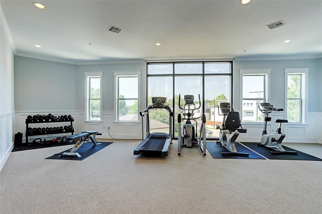 On site work out room for easy access to your daily workouts.