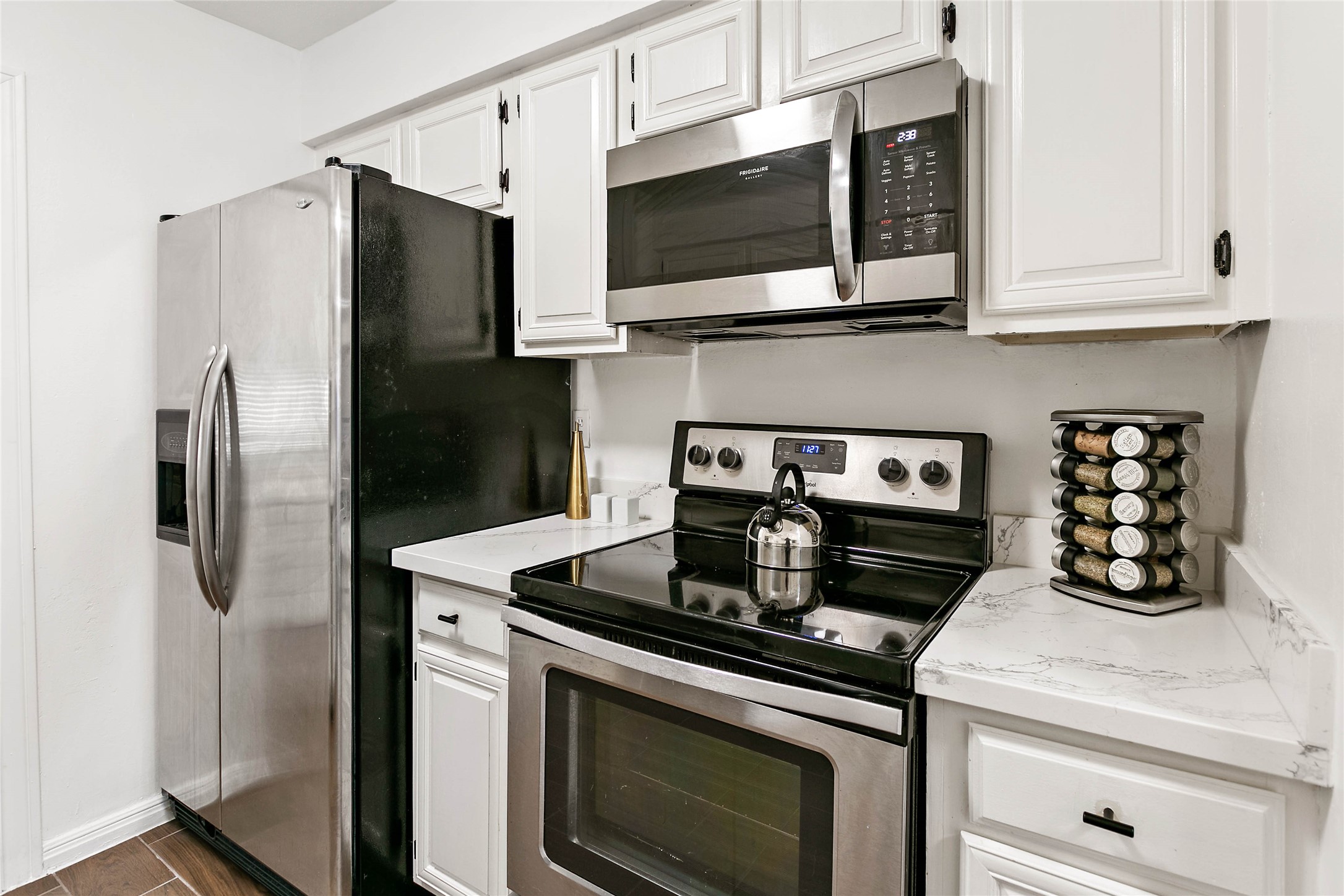 Enjoy the clean look of stainless steel appliances.