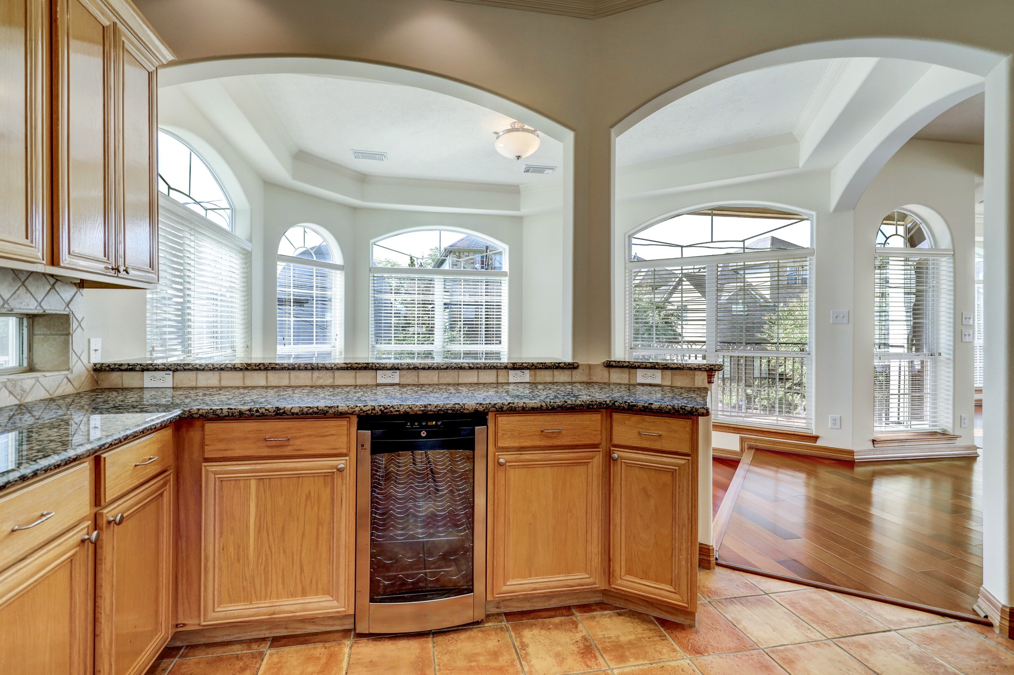 Granite countertops throughout the house