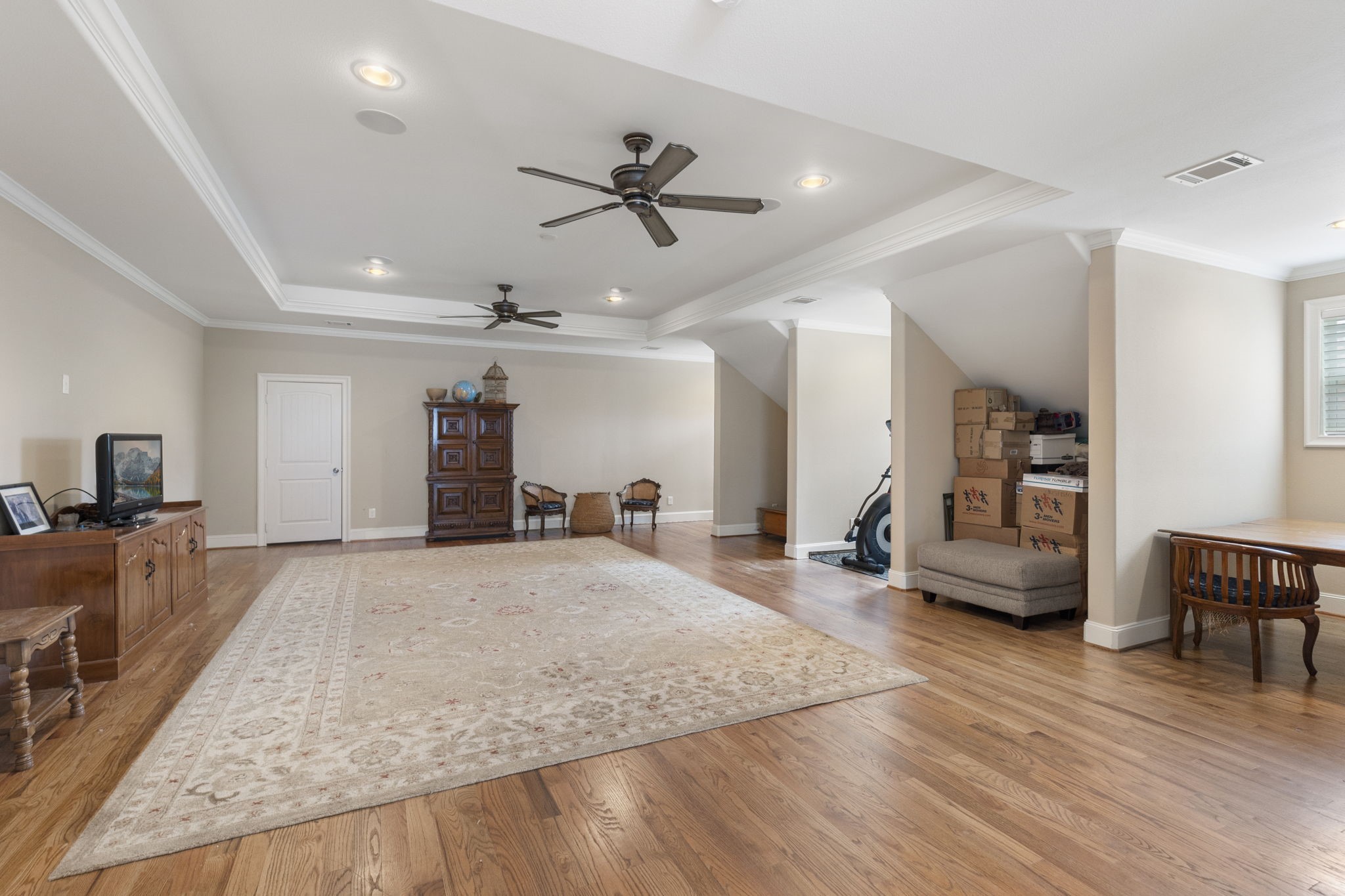 Huge game room has 3 dormer windows and 2 other spaces that allow for versatility if future redesign for multiple rooms.  Think separate media room, extra bedroom, home school with study nooks, or continue to enjoy the wide open spaces.