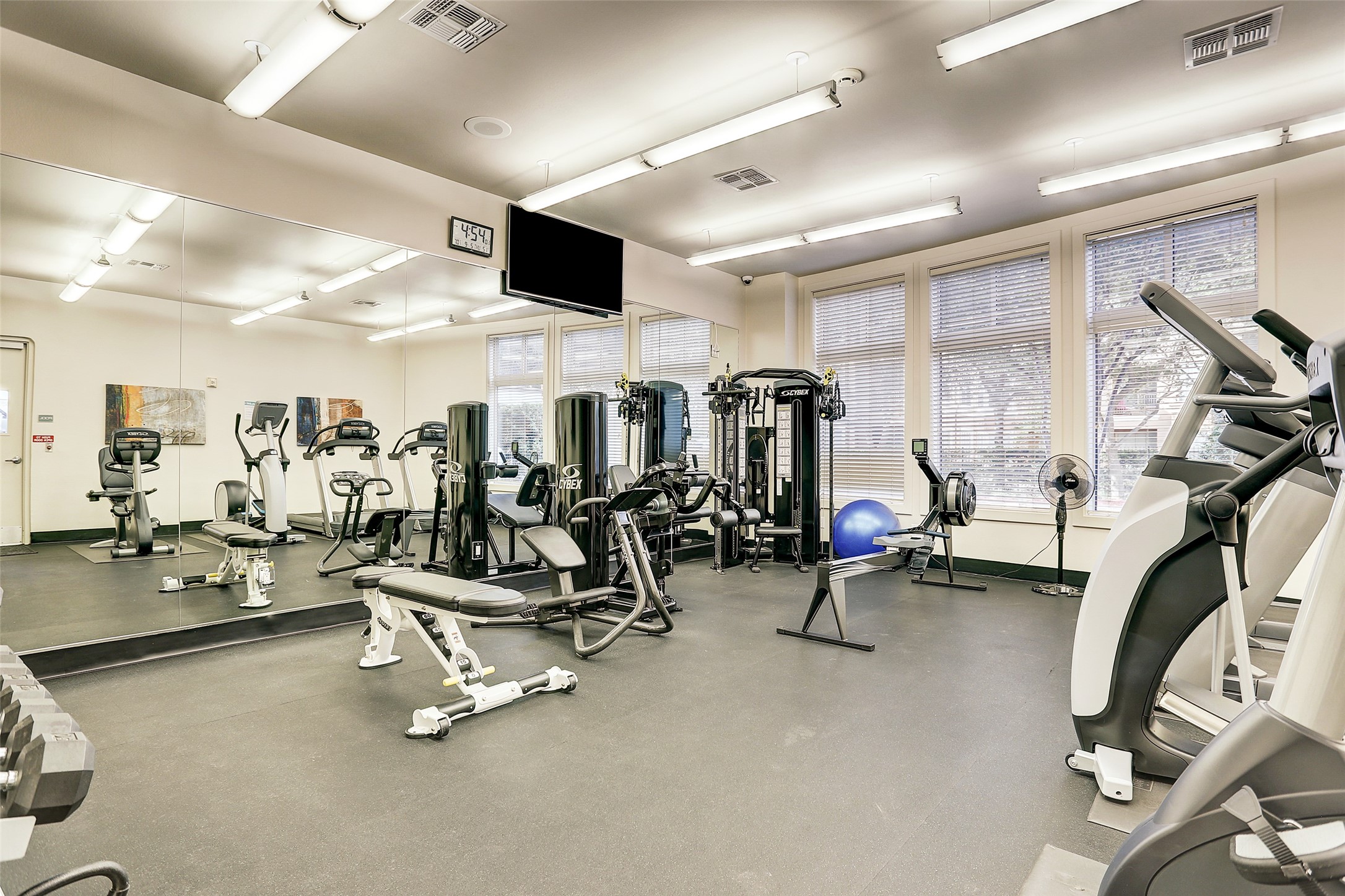 Fitness center located on the first floor.