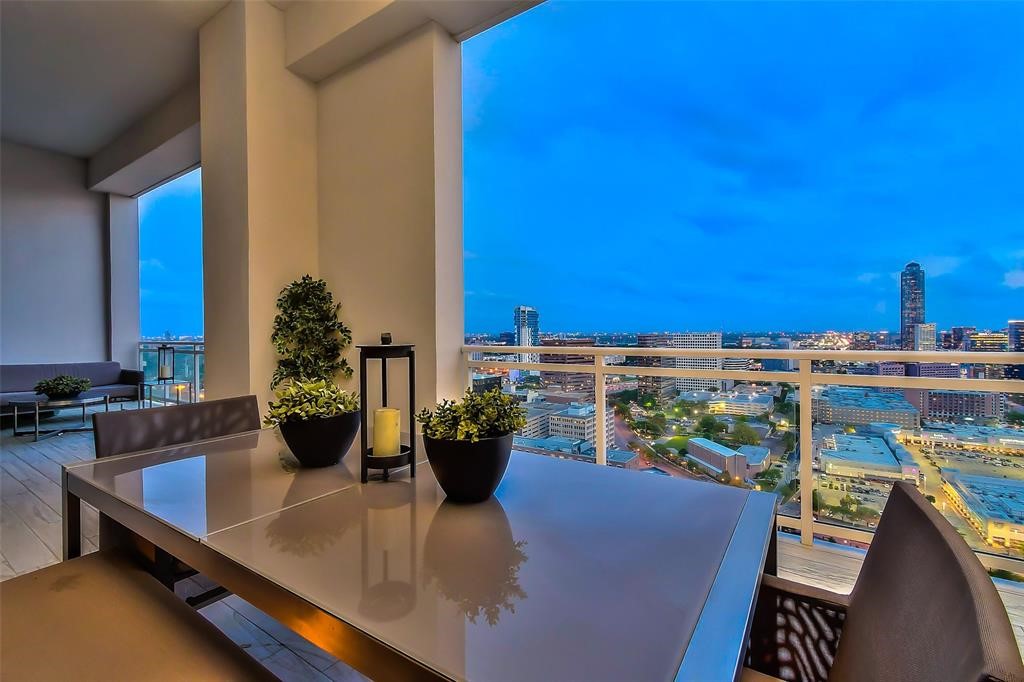 The most beautiful balcony overlooking the Galleria, Glass Walls so you can see the balcony from the Master Suite.
