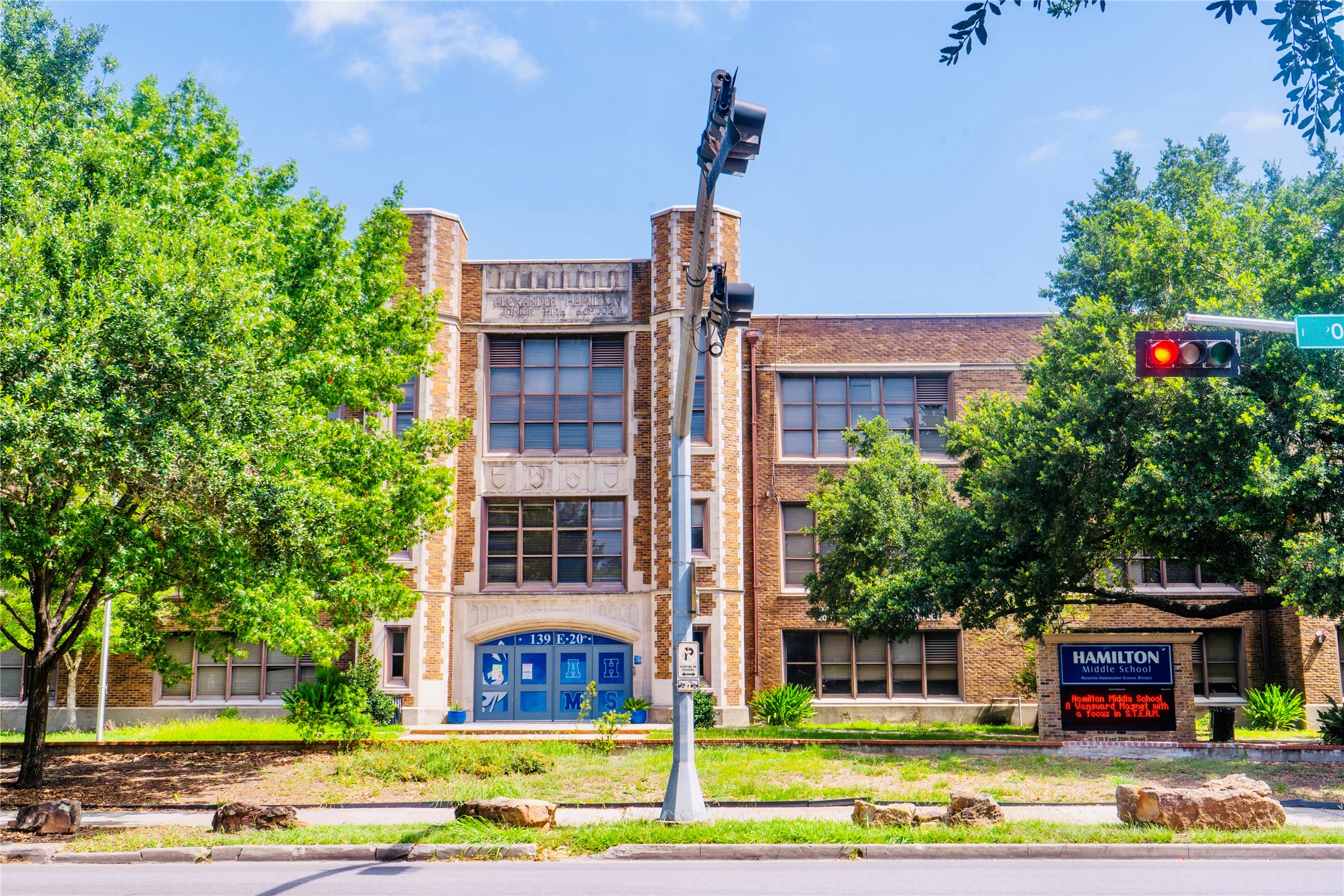 Distinguished Hamilton Middle School was founded in 1919 and is located in the historic Houston Heights.