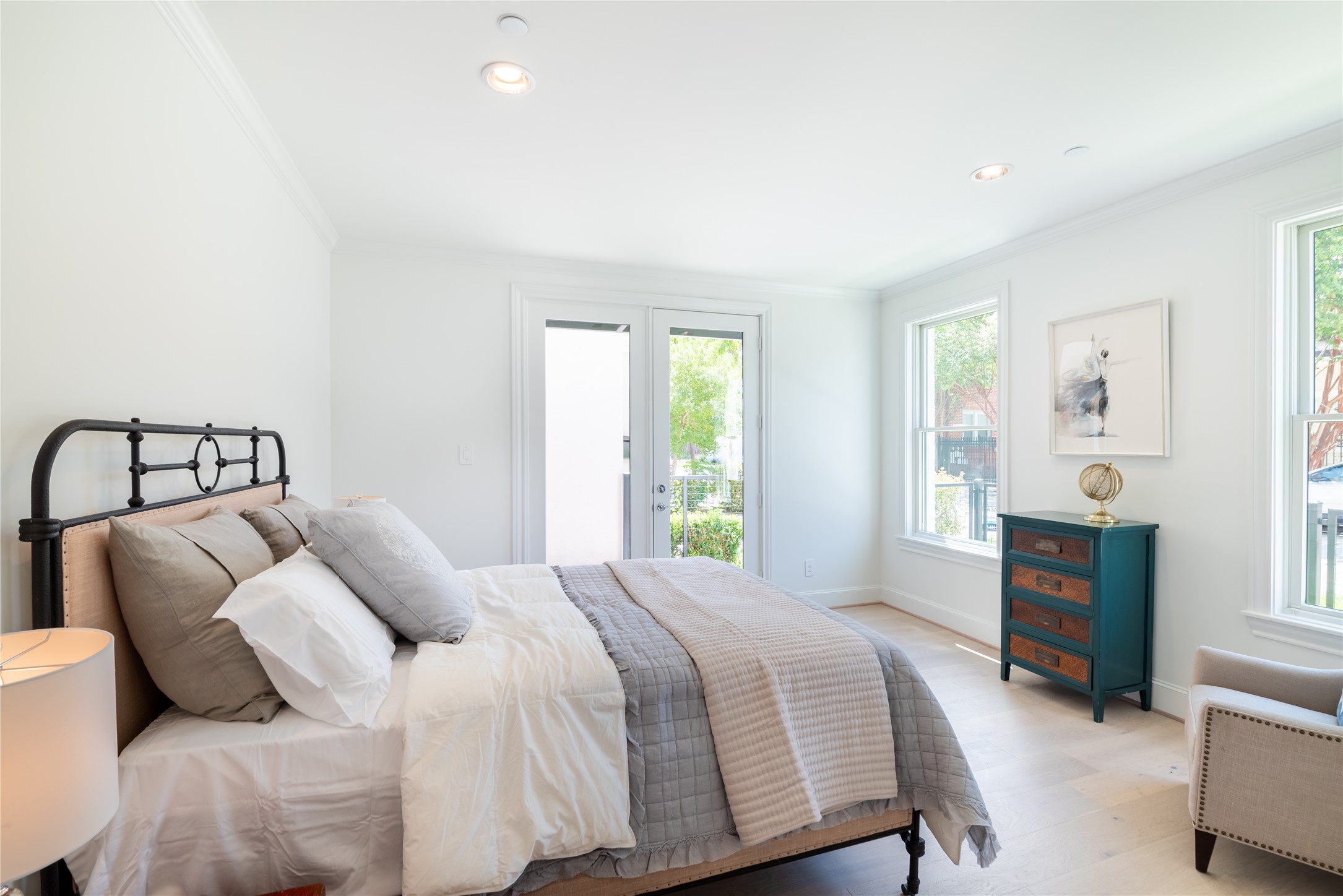 1st floor bedroom retreat leading out to the yard space.  Super for a study/ home office too!