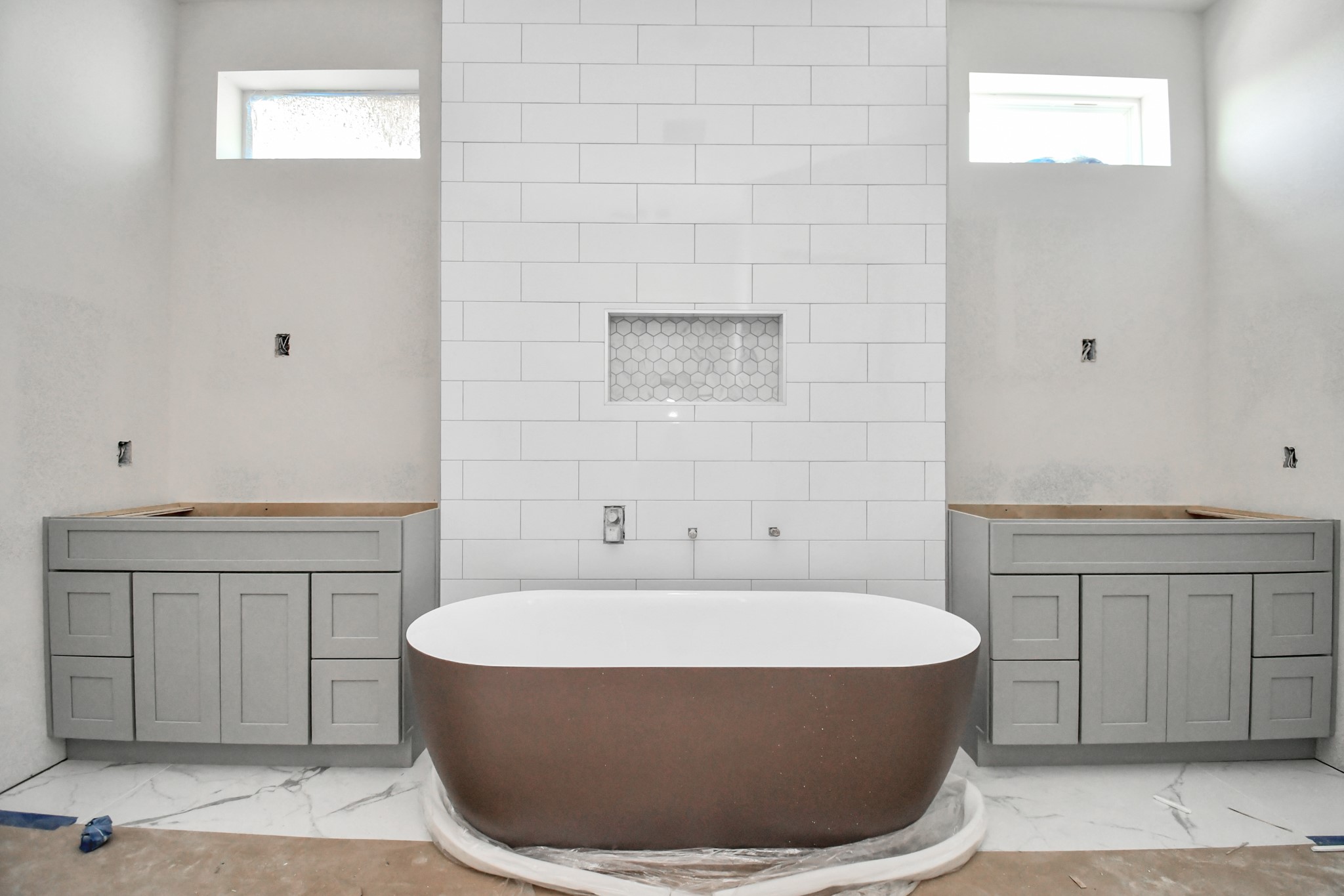 Imagine soaking in this luxe tub after a long day!