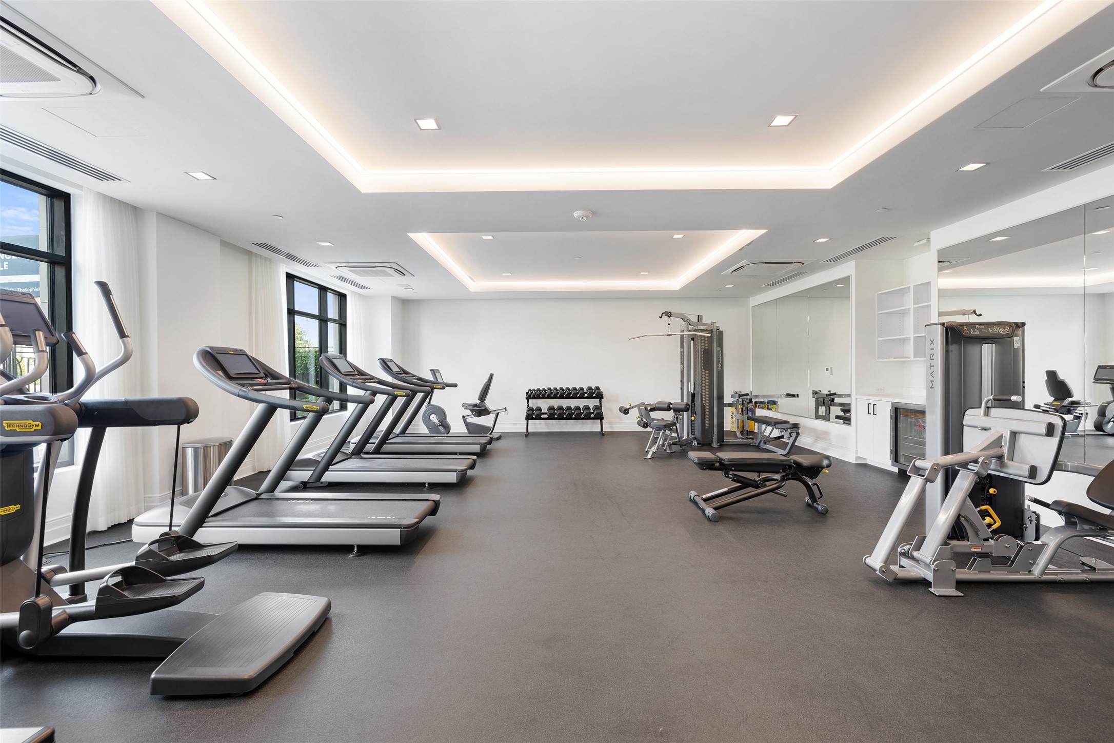 The Fitness Center has all the equipment one can need to maintain health and wellness.