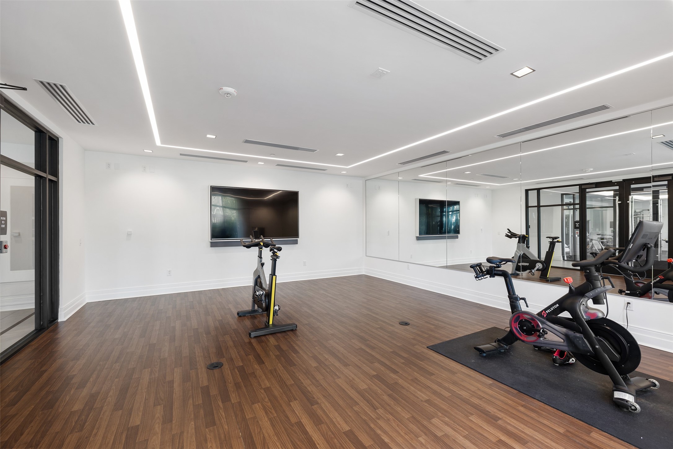 This is a private gym area complete with TV and extra equipment if needed. As a residence you and your personal trainer can work out in this area.