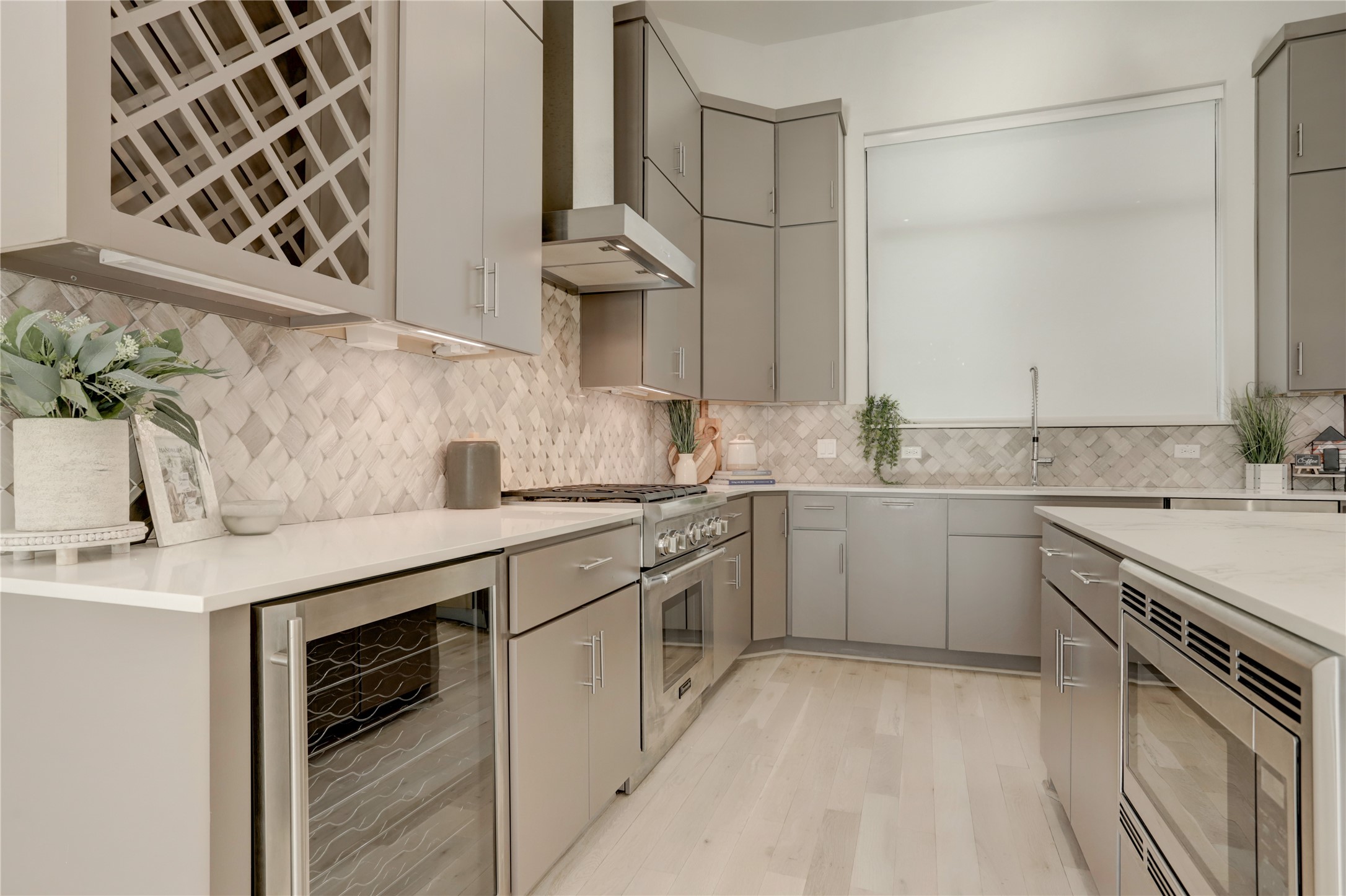 Custom wine storage and refrigerator, adds a touch of sophistication, turning your kitchen into a space for both culinary creations and wine connoisseurship.