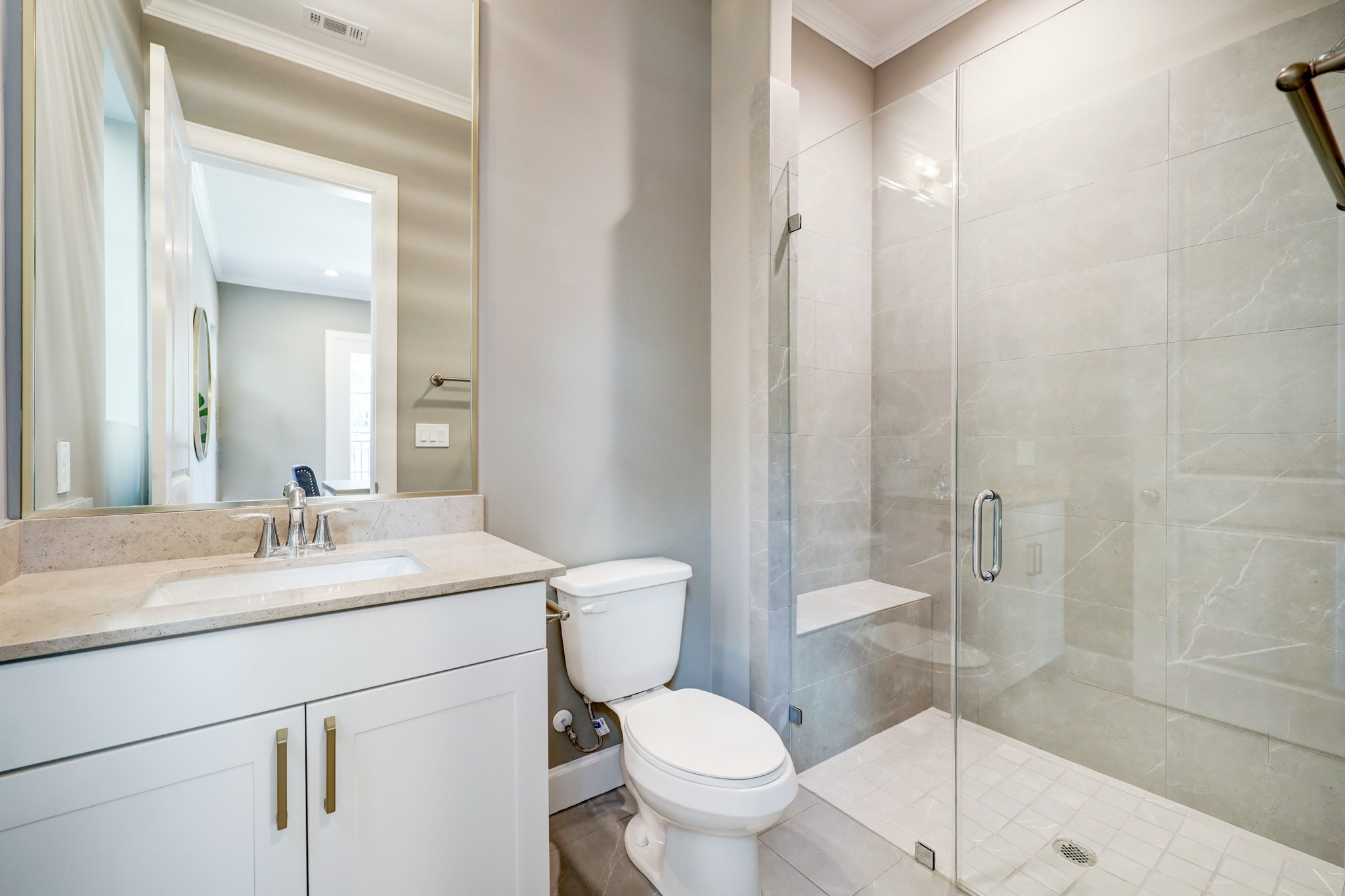 Full bath with walk-in shower on the first
floor.