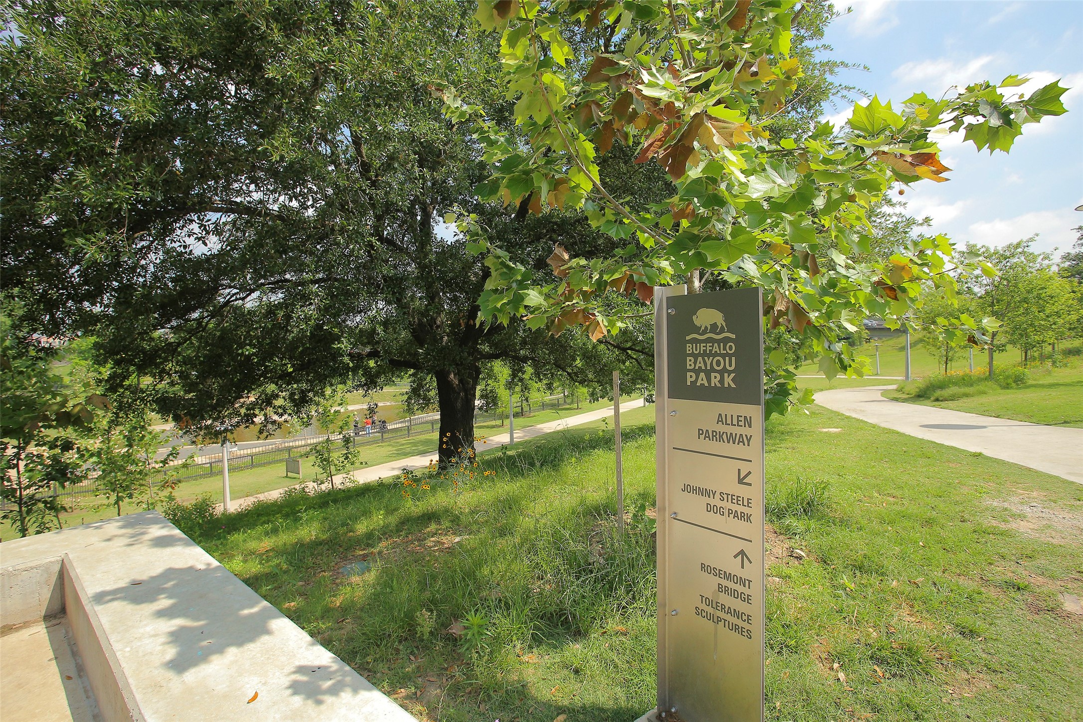 Buffalo Bayou Park system can be accessed via the Bike Trail just steps awa.