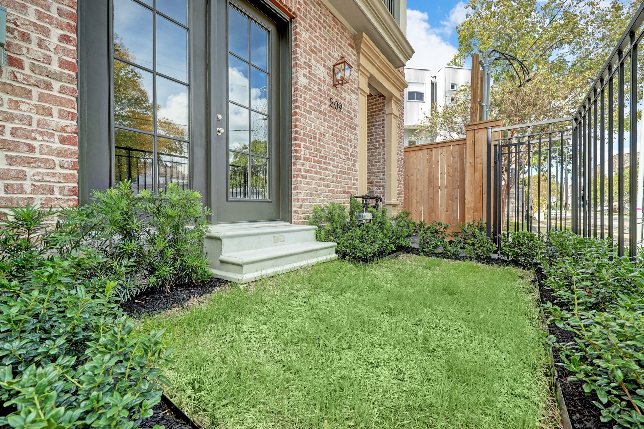Private fenced yard.
