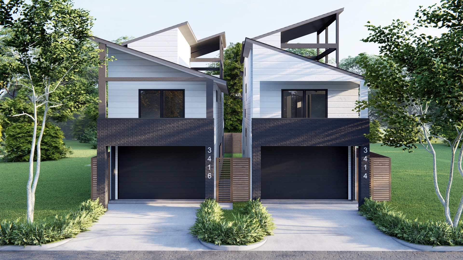 Architectural Rendering of Both Homes on Each Lot.