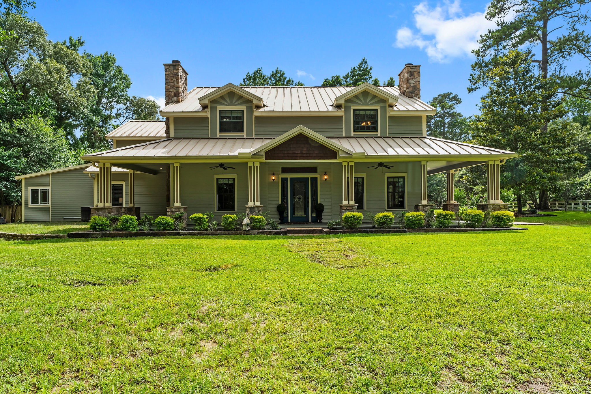 Welcome to this 4715 SF craftsman style steel framed house situated on 3.377 unrestricted acres