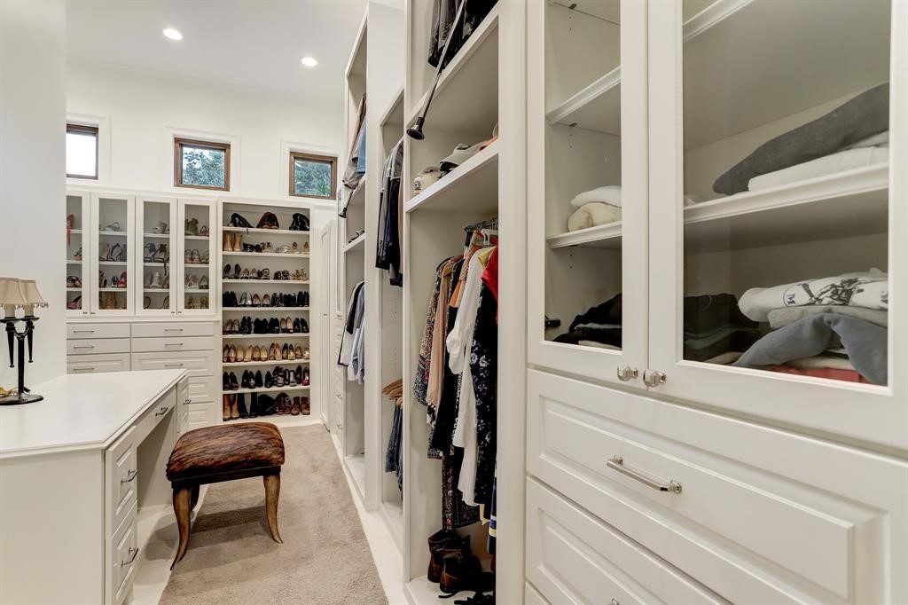This is an example master closet design in one of Tony's homes.