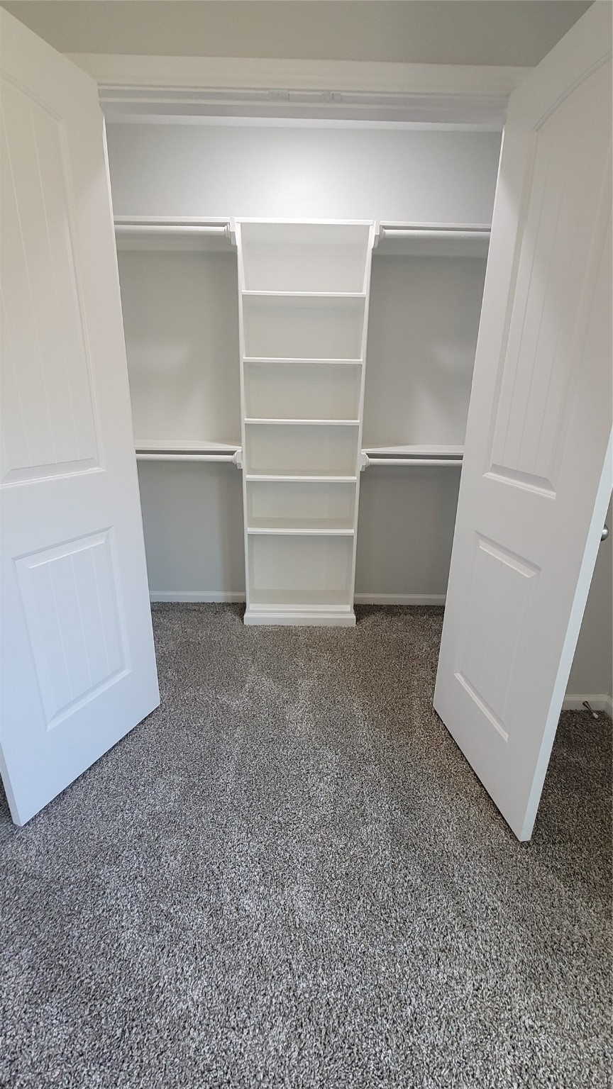 Big closet space with built in shelves for your convenience!