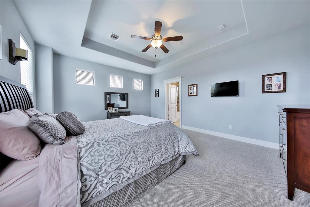 Virtually staged master bedroom