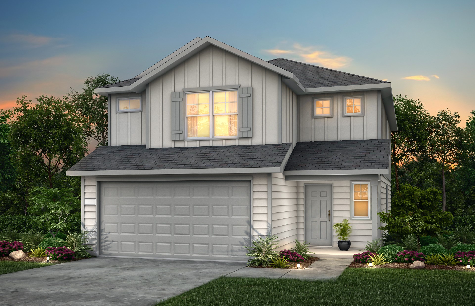 Rendering is representative of the exterior of the home upon completion.