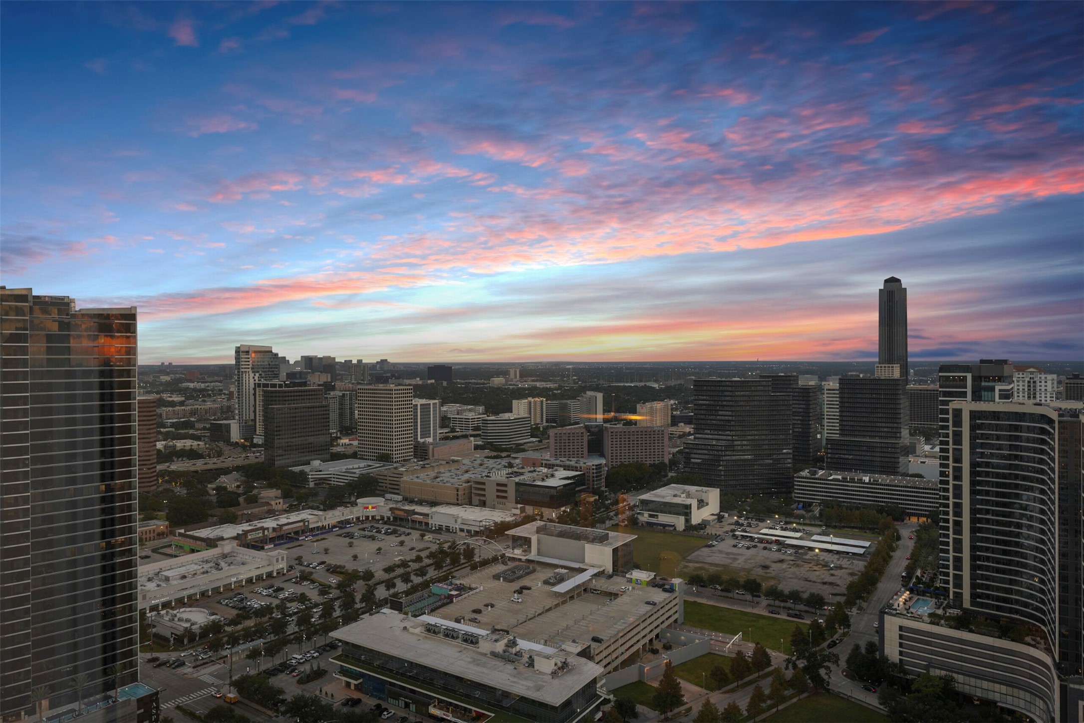 Enjoy beautiful sunset views from the 38th floor.
