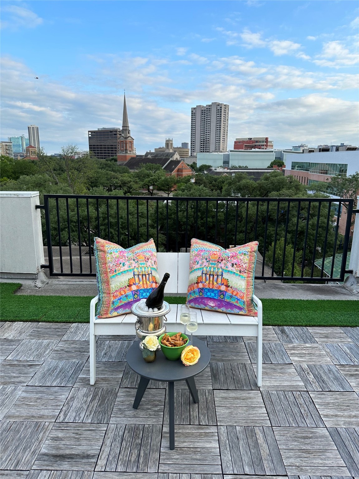 Welcome to 215 Portland St. South facing roof top terrace is perfect for sunset yoga or a cocktail