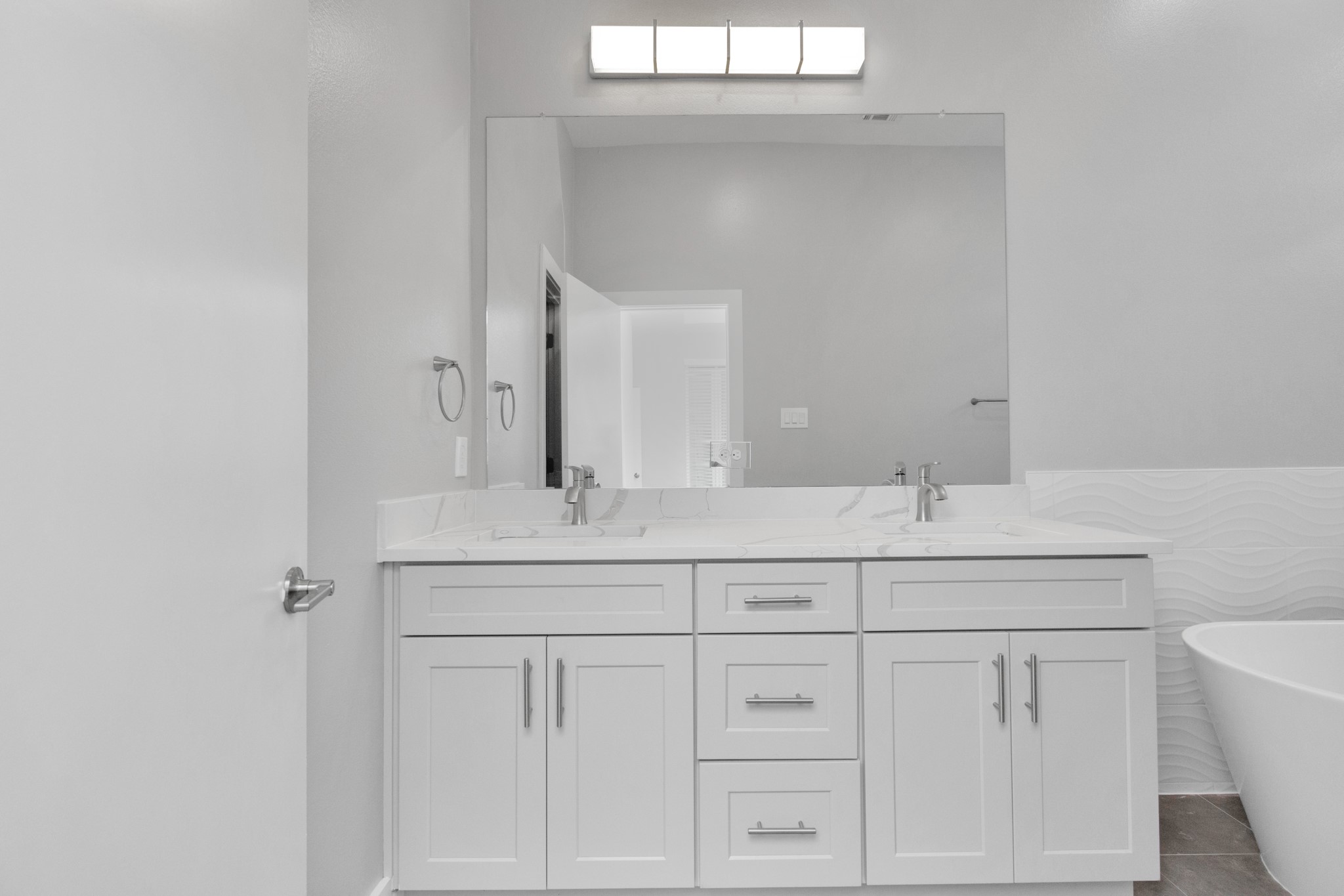 Large Double Sink Vanity with plenty of cabinetry!