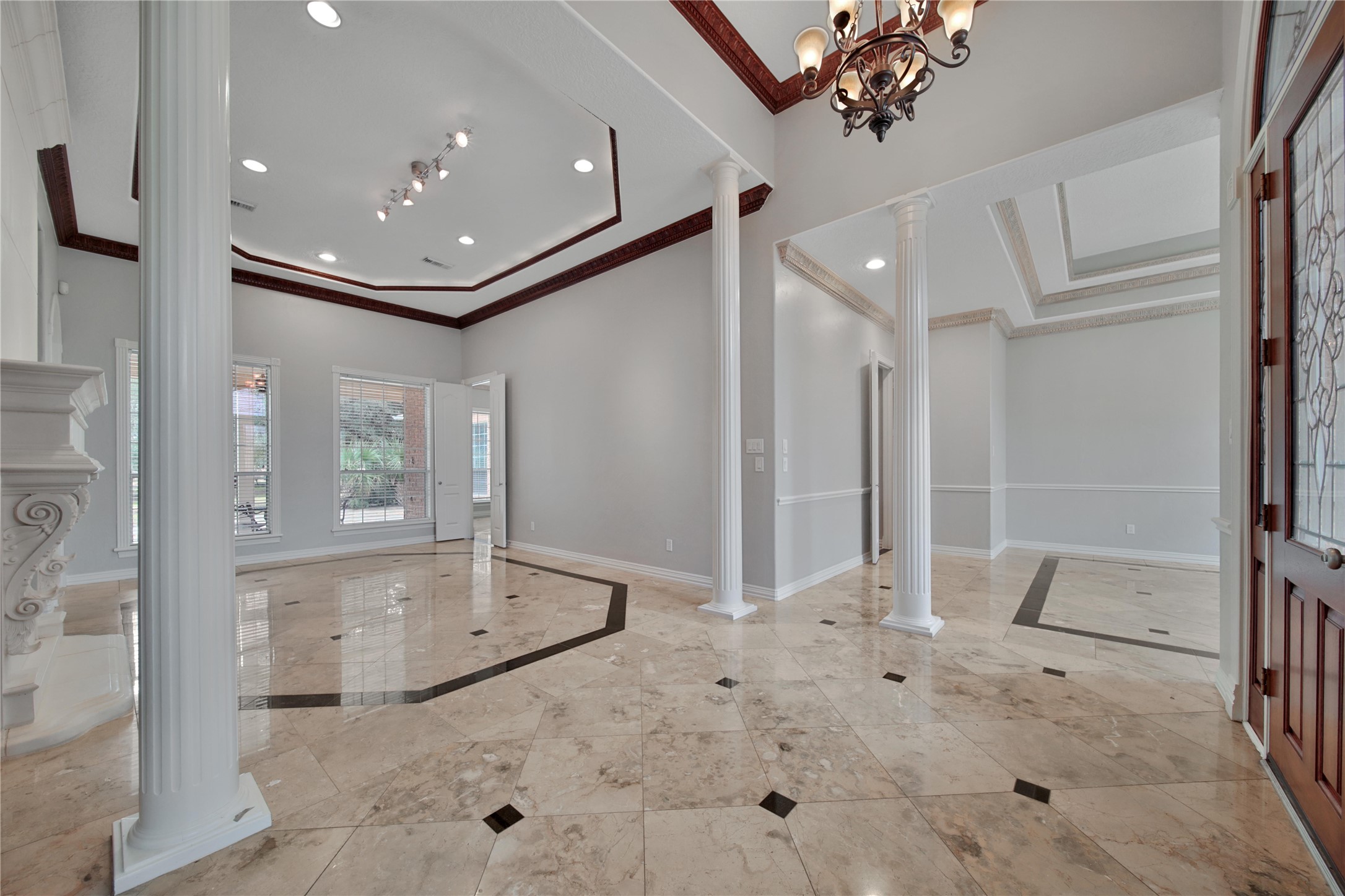 Foyer to formal living and formal dining