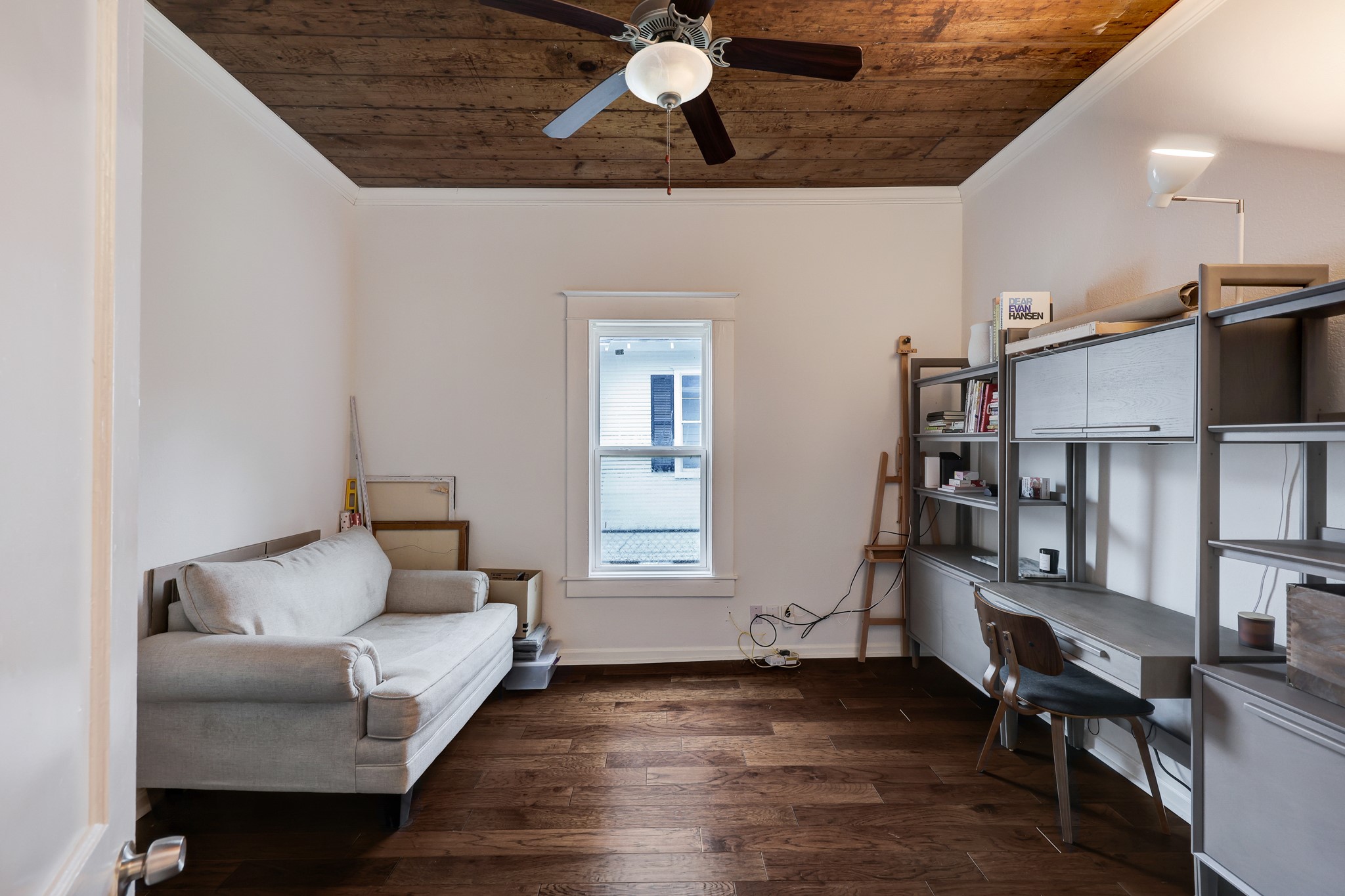 This secondary room measures approx 13'x13', and is the only bedroom that features the shiplap ceilings.